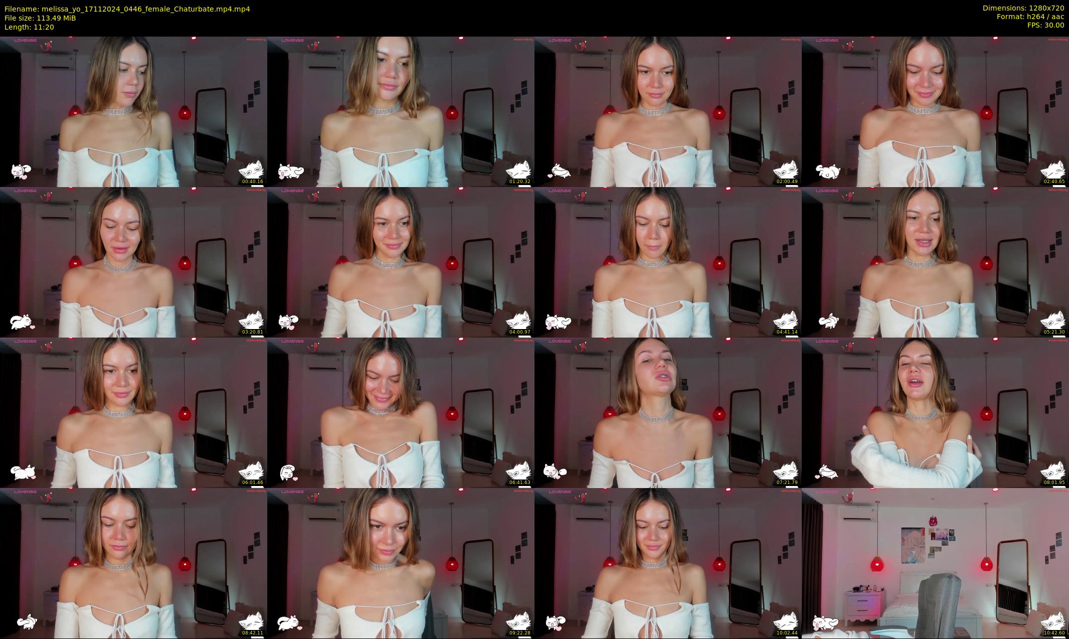 melissa_yo — 12 minute Chaturbate female cam show recording, 720p, Nov 17, 2024