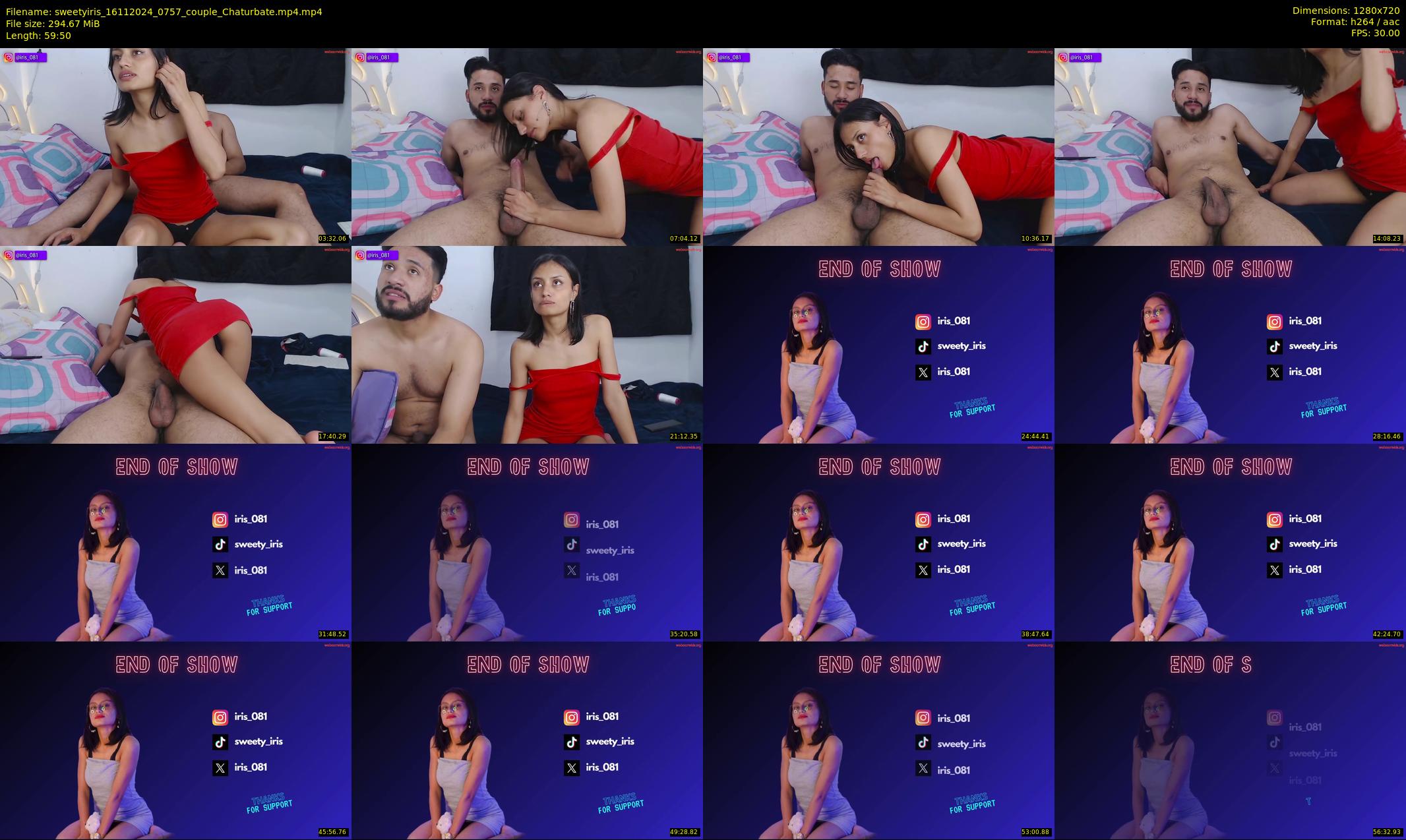 sweetyiris — 60 minute Chaturbate female cam show recording, 720p, Nov 16, 2024