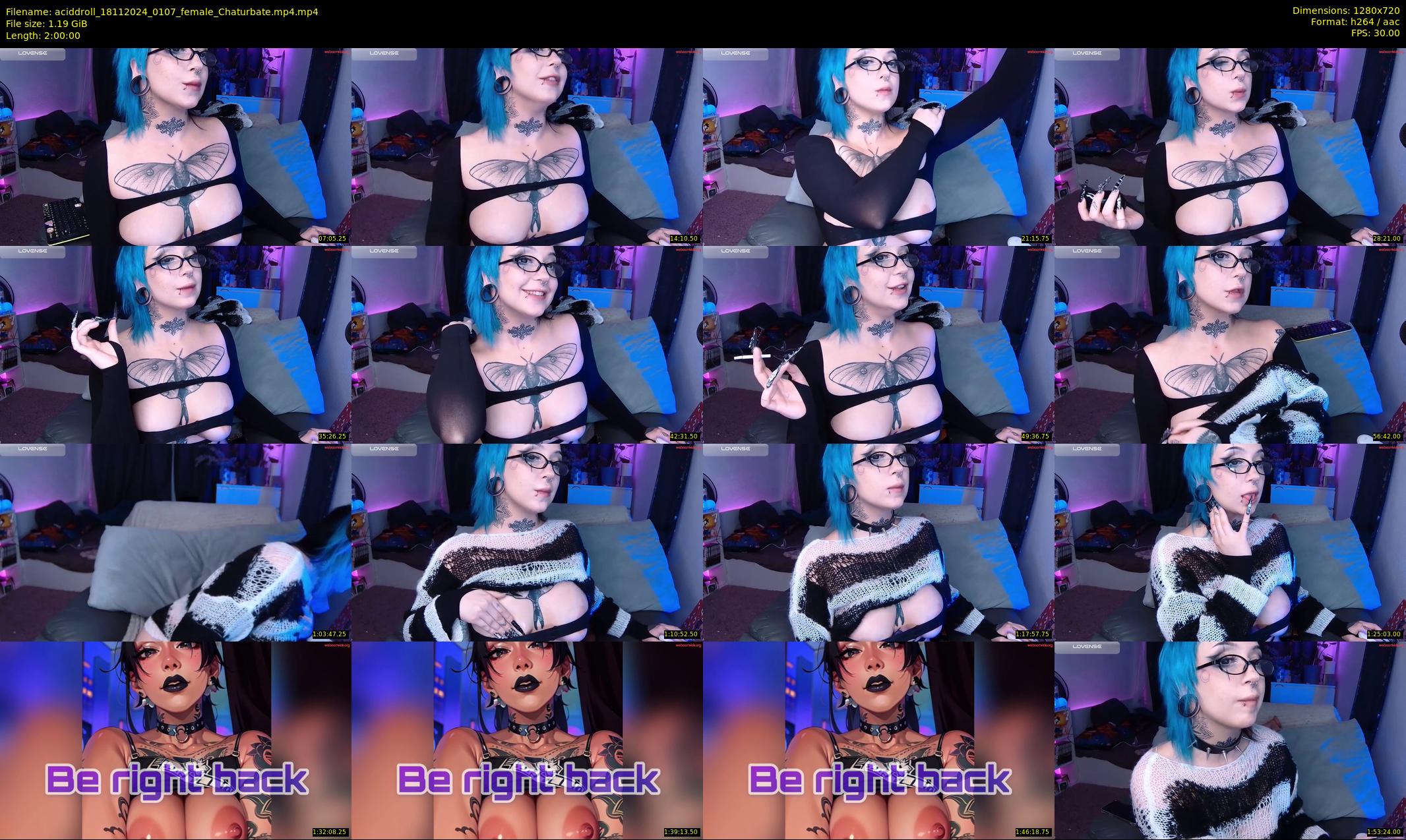 aciddroll — 120 minute Chaturbate female cam show recording, 720p, Nov 18, 2024