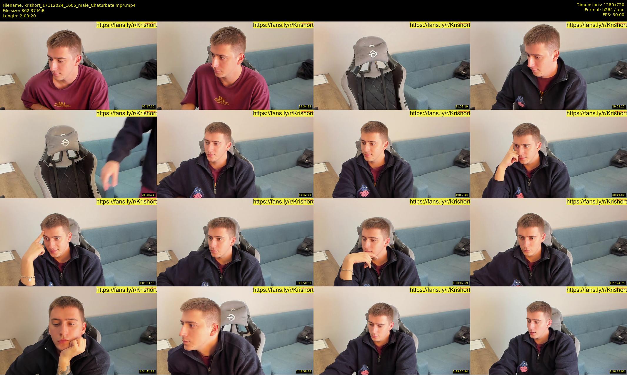 krishort — 124 minute Chaturbate male cam show recording, 720p, Nov 17, 2024