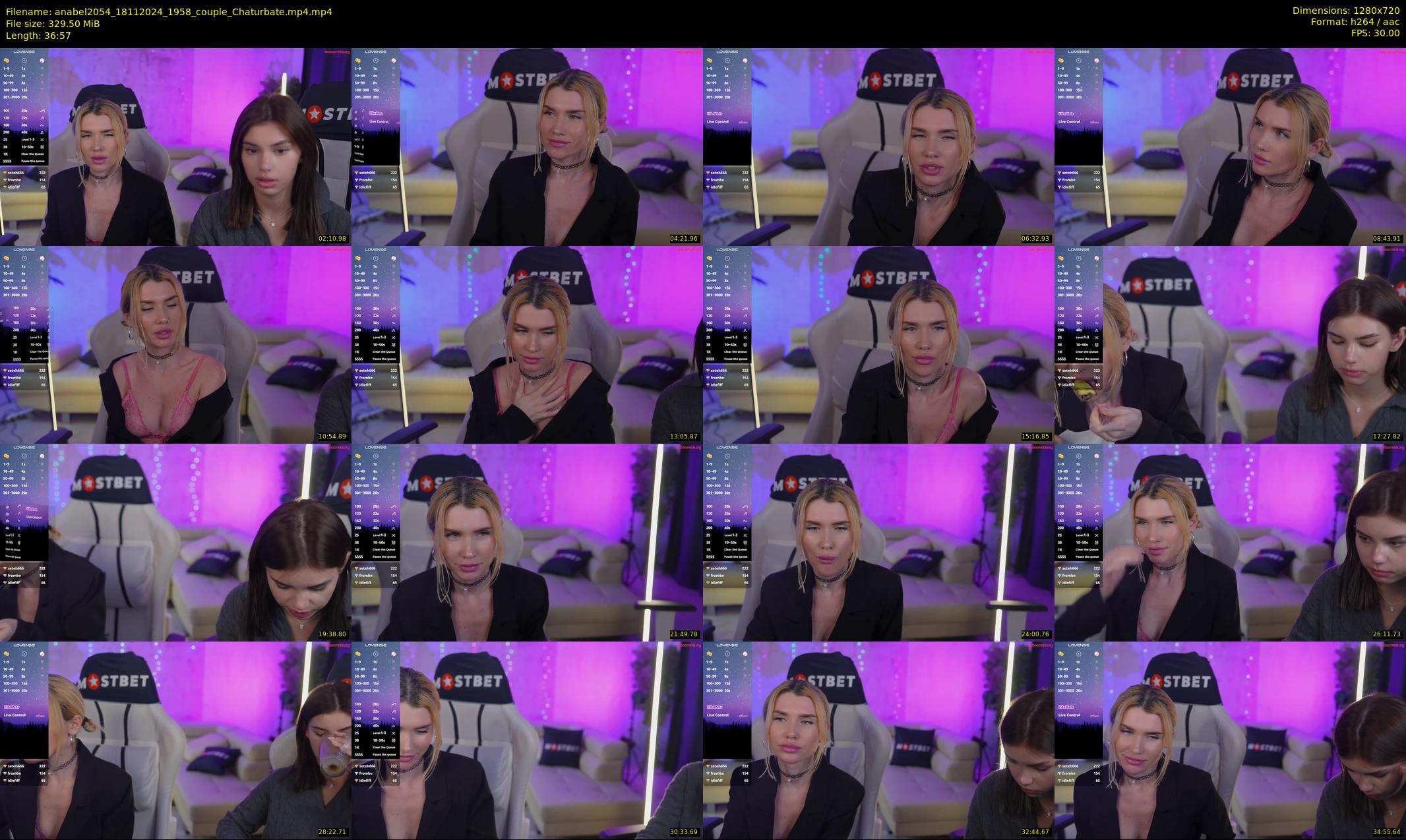 anabel2054 — 37 minute Chaturbate female cam show recording, 720p, Nov 18, 2024