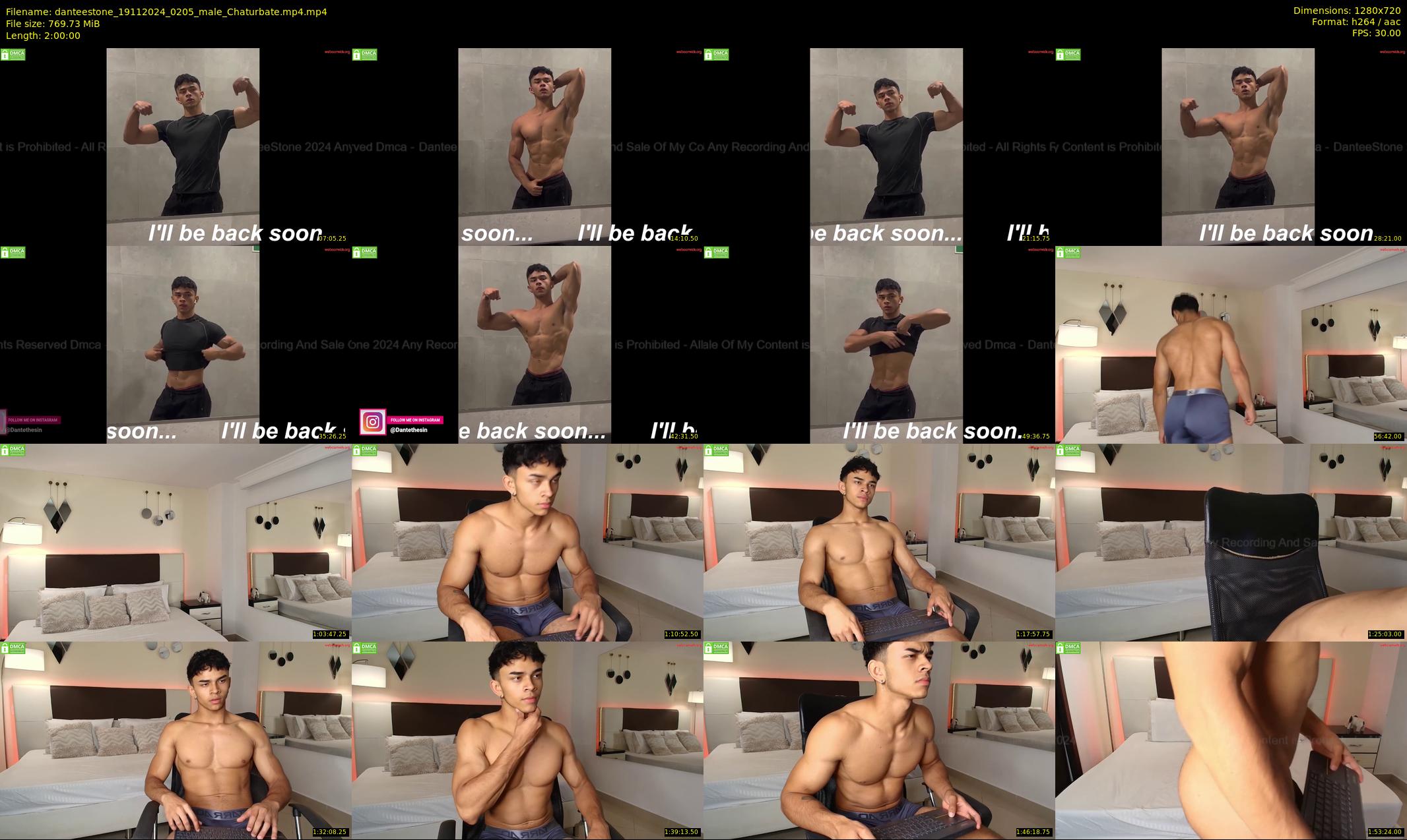 danteestone — 120 minute Chaturbate male cam show recording, 720p, Nov 19, 2024