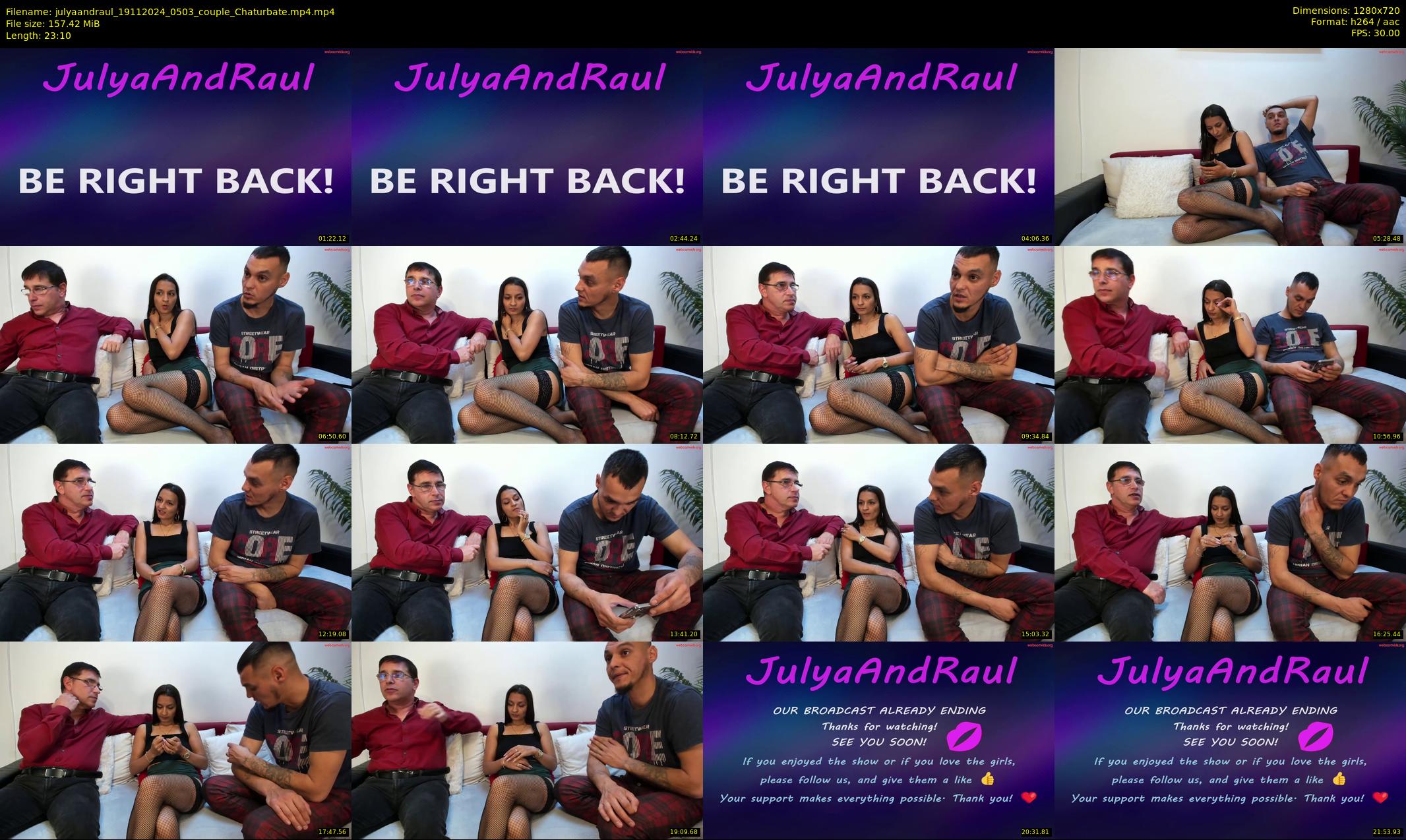 julyaandraul — 24 minute Chaturbate couple cam show recording, 720p, Nov 19, 2024