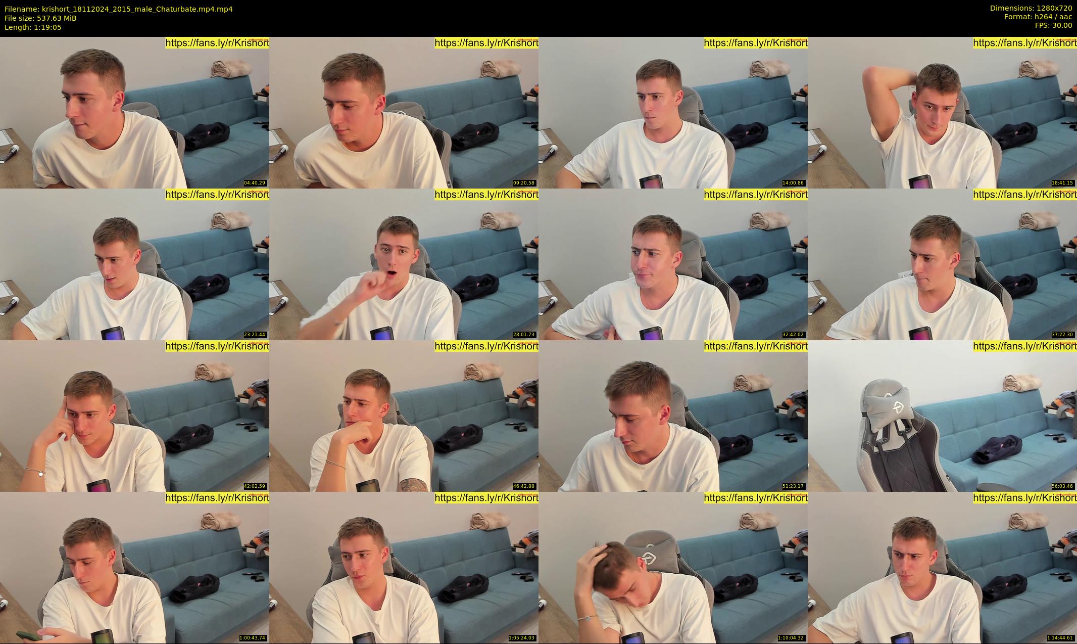 krishort — 80 minute Chaturbate male cam show recording, 720p, Nov 18, 2024