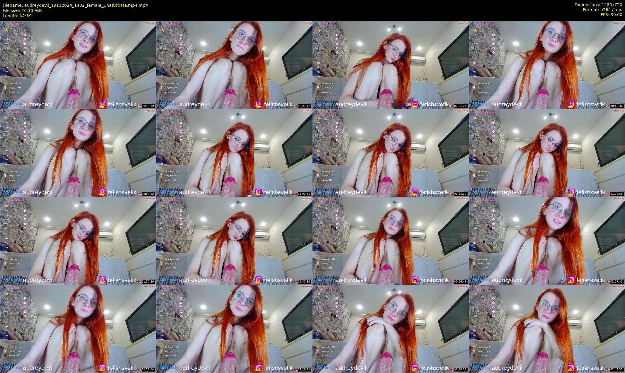 audreydevil — 3 minute Chaturbate female cam show recording, 720p, Nov 19, 2024