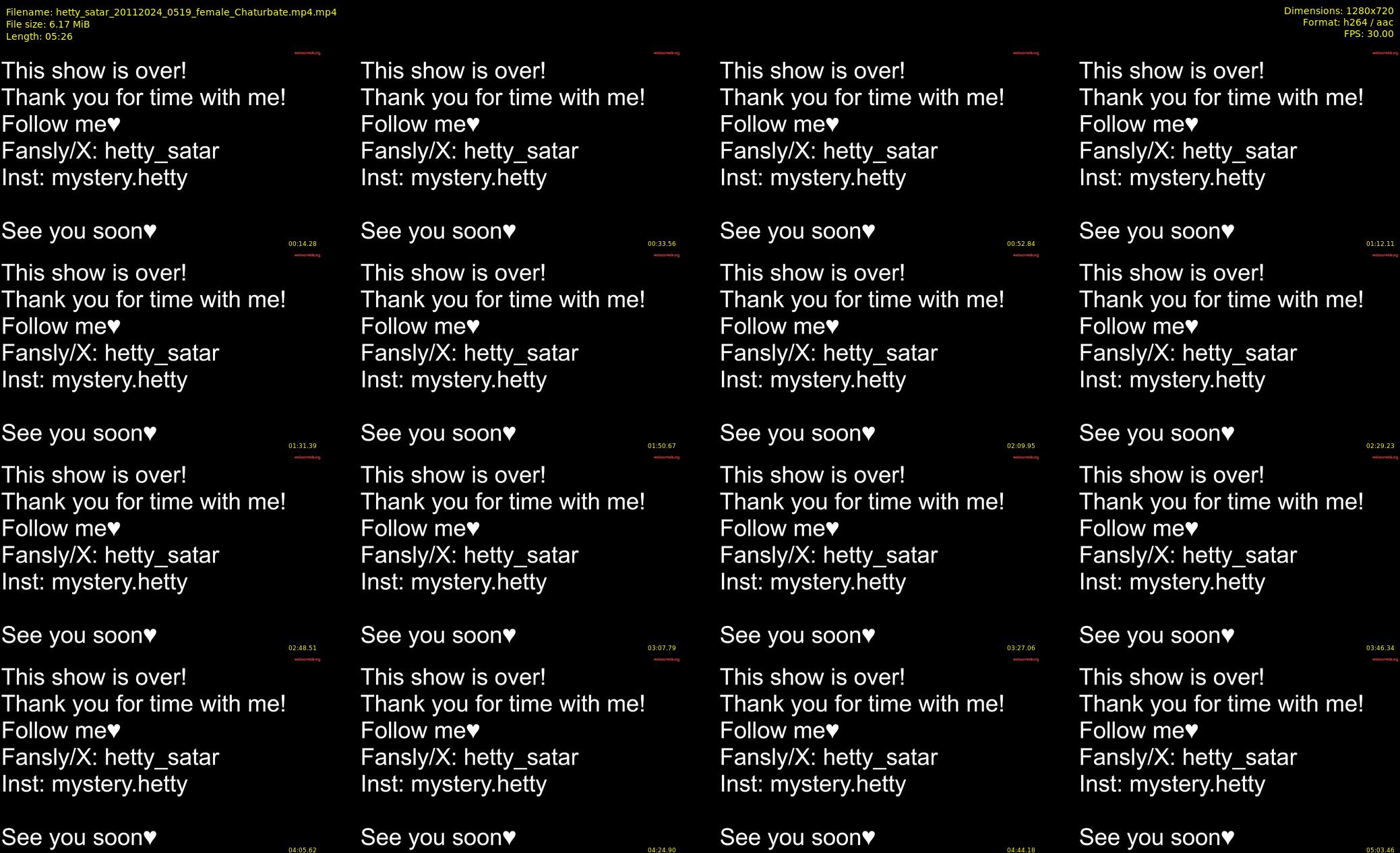 hetty_satar — 6 minute Chaturbate female cam show recording, 720p, Nov 20, 2024