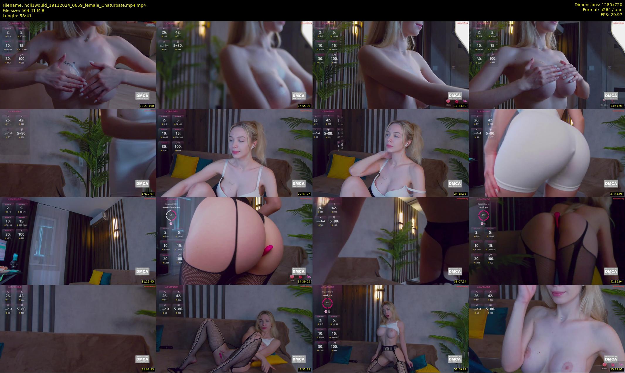 holl1would — 59 minute Chaturbate female cam show recording, 720p, Nov 19, 2024
