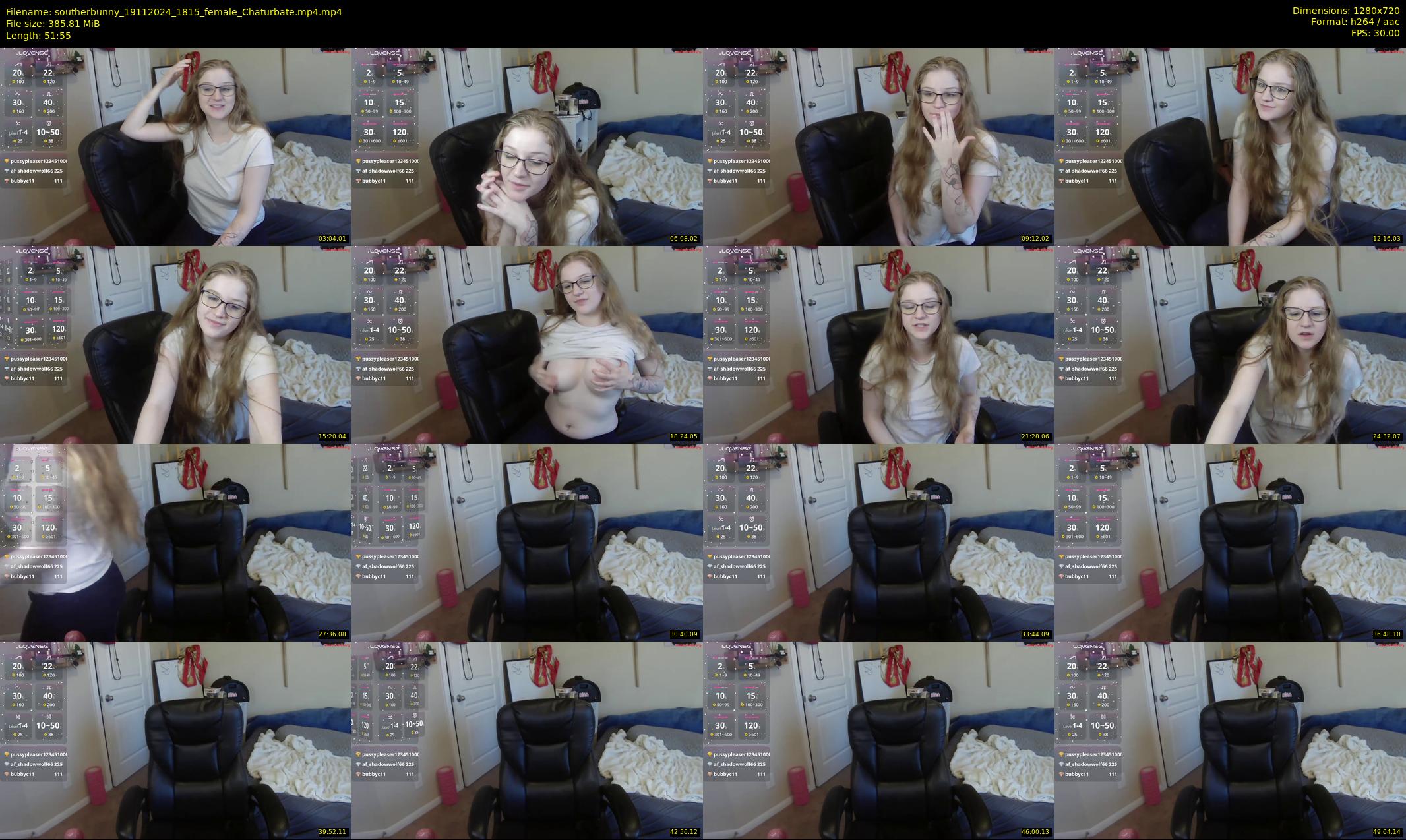 southerbunny — 52 minute Chaturbate female cam show recording, 720p, Nov 19, 2024