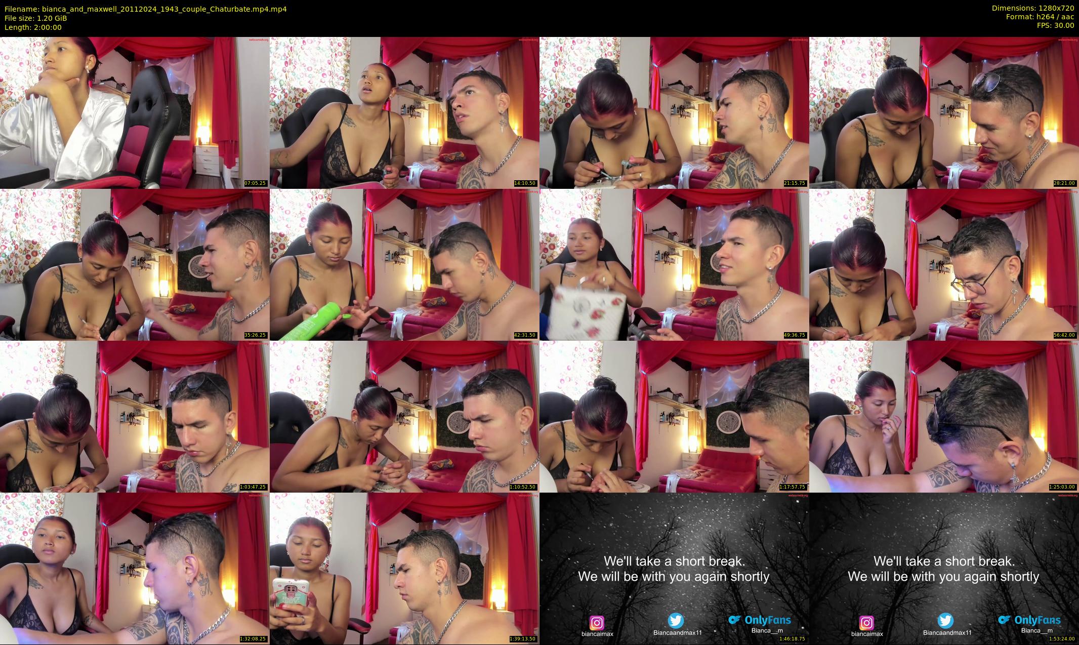 bianca_and_maxwell — 120 minute Chaturbate couple cam show recording, 720p, Nov 20, 2024