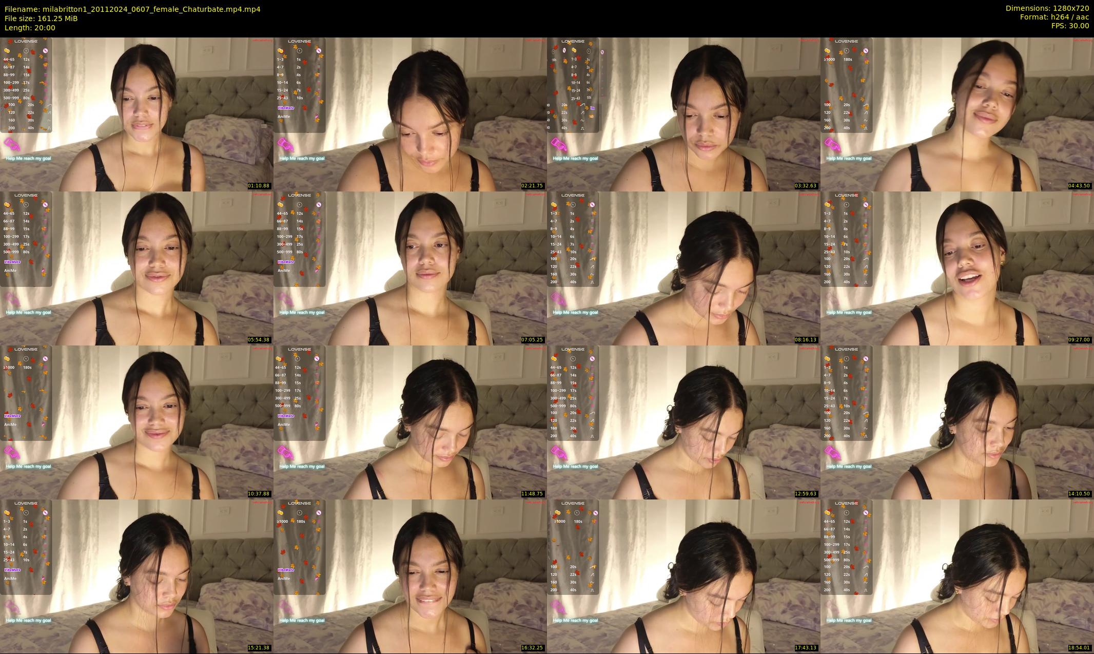 milabritton1 — 20 minute Chaturbate female cam show recording, 720p, Nov 20, 2024
