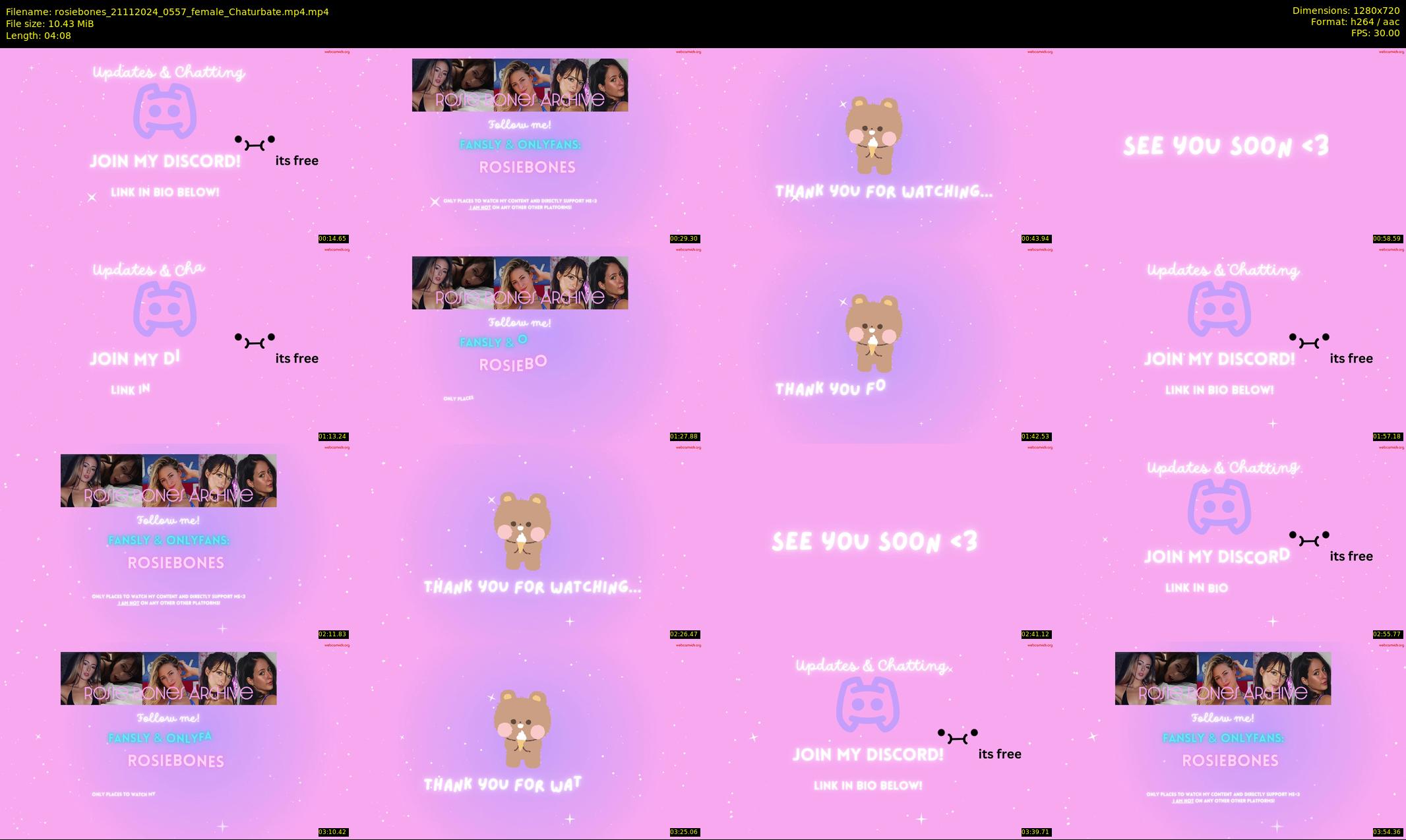 rosiebones — 5 minute Chaturbate female cam show recording, 720p, Nov 21, 2024