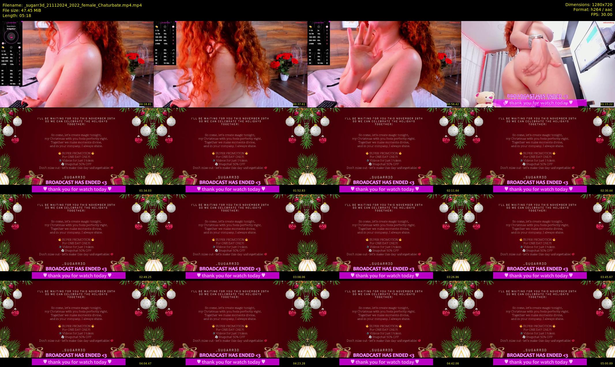 _sugarr3d — 6 minute Chaturbate female cam show recording, 720p, Nov 21, 2024