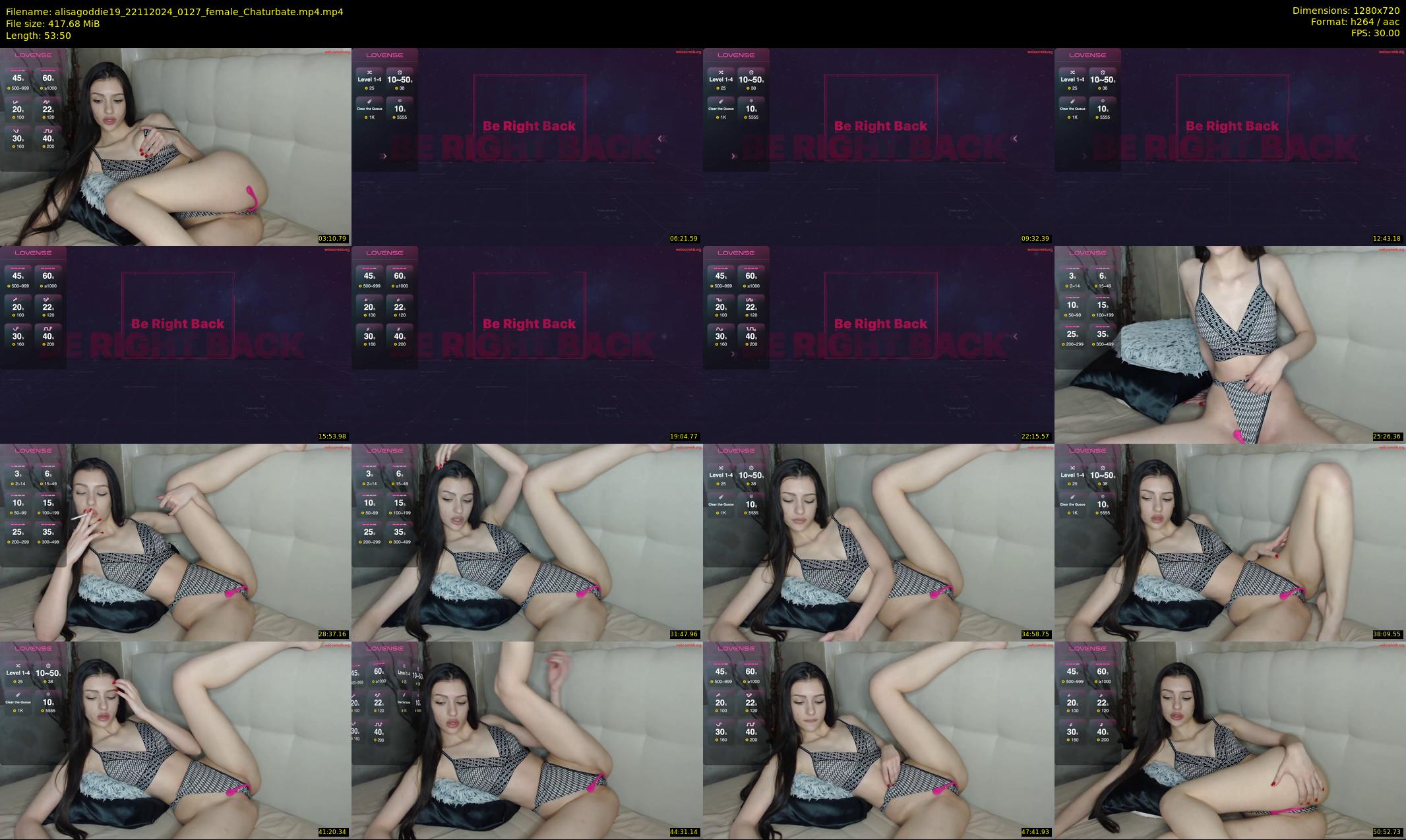 alisagoddie19 — 54 minute Chaturbate female cam show recording, 720p, Nov 22, 2024