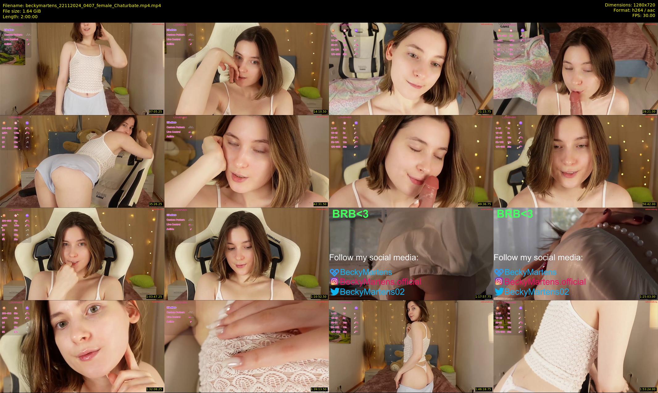 beckymartens — 120 minute Chaturbate female cam show recording, 720p, Nov 22, 2024