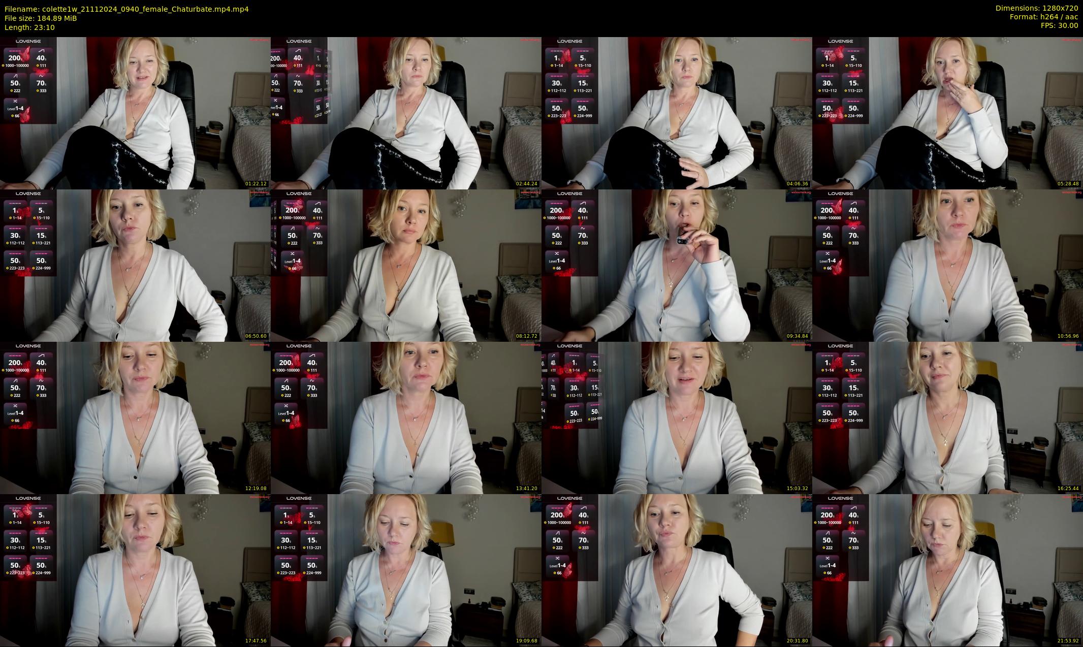 colette1w — 24 minute Chaturbate female cam show recording, 720p, Nov 21, 2024