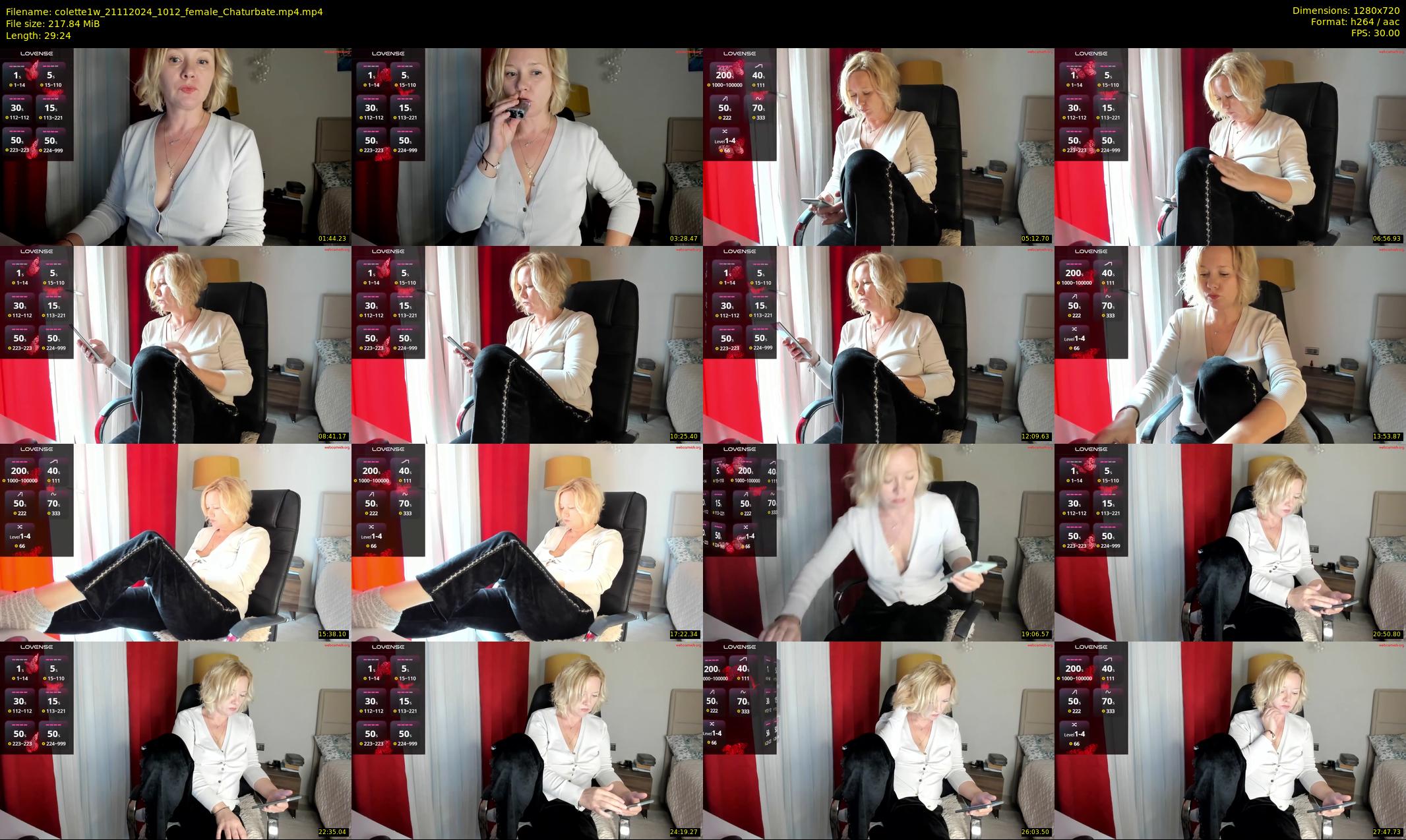 colette1w — 30 minute Chaturbate female cam show recording, 720p, Nov 21, 2024