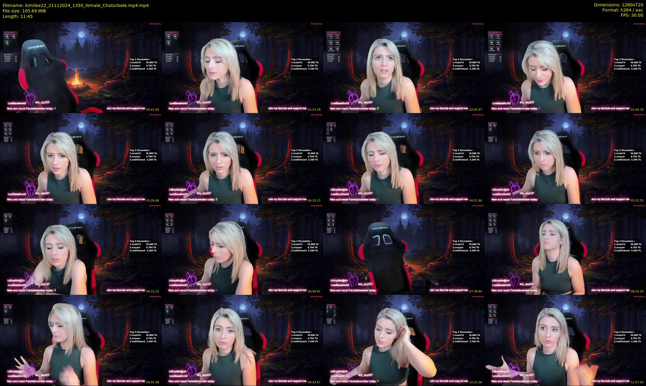 kimilee22 — 12 minute Chaturbate female cam show recording, 720p, Nov 21, 2024