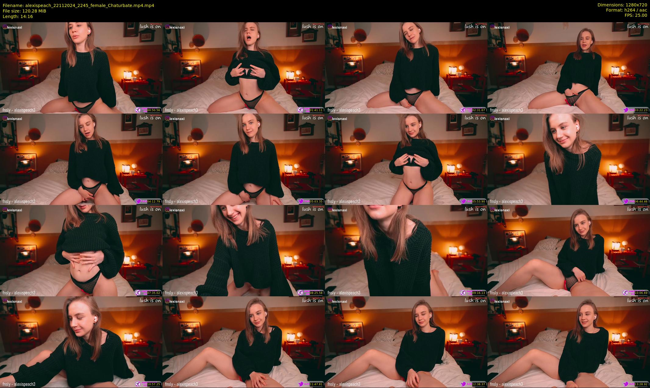 alexispeach — 15 minute Chaturbate female cam show recording, 720p, Nov 22, 2024