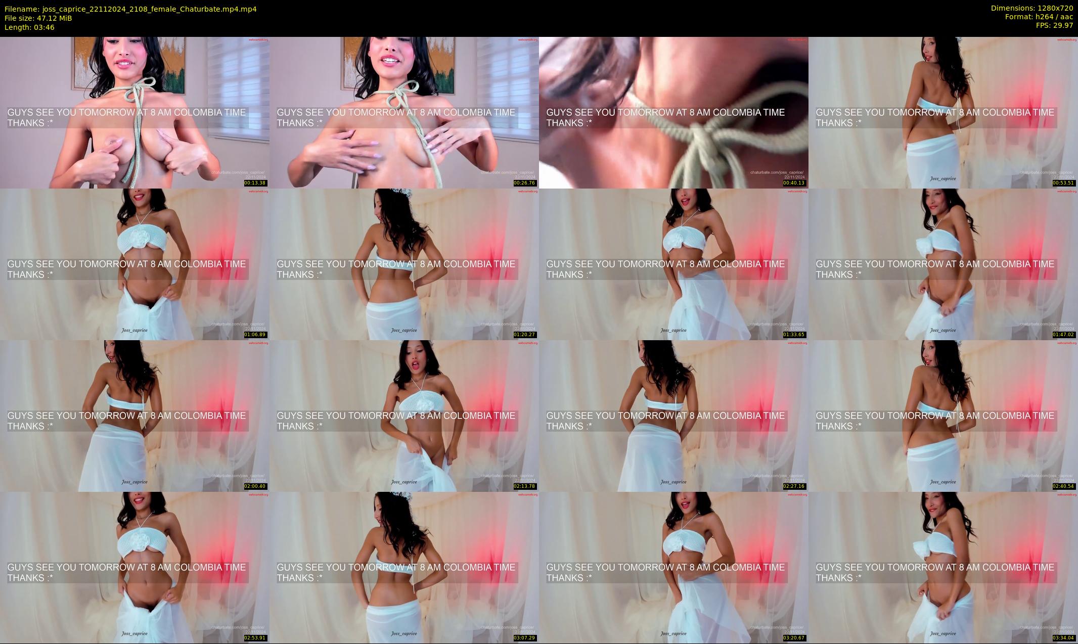 joss_caprice — 4 minute Chaturbate female cam show recording, 720p, Nov 22, 2024