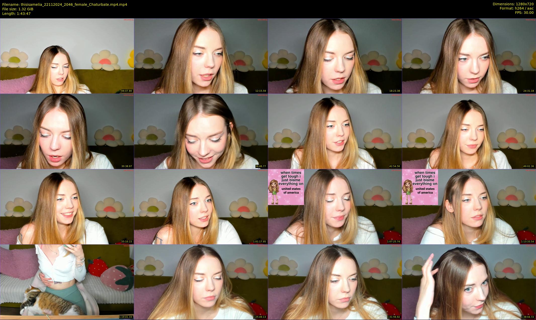 thisisamelia — 104 minute Chaturbate female cam show recording, 720p, Nov 22, 2024