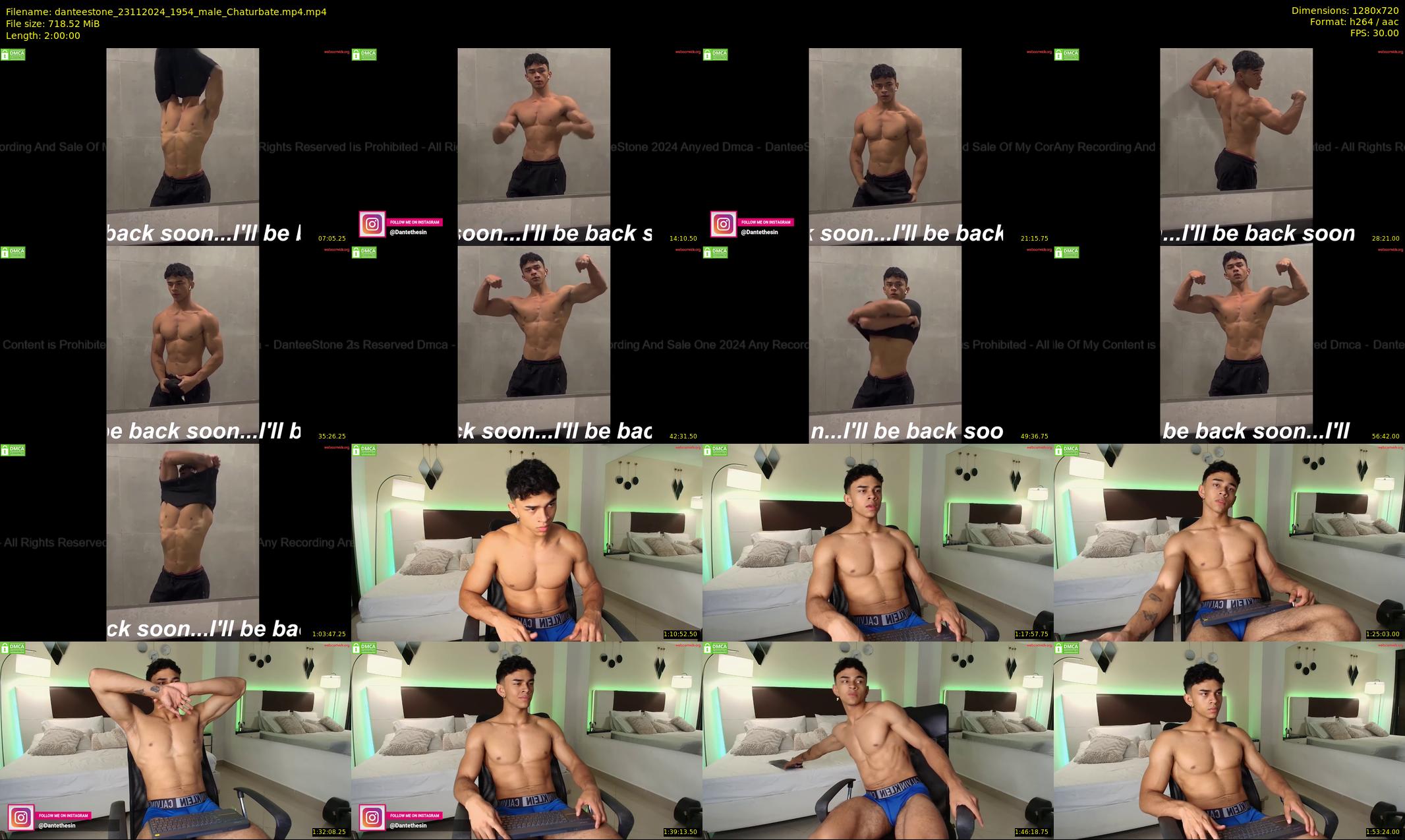 danteestone — 120 minute Chaturbate male cam show recording, 720p, Nov 23, 2024