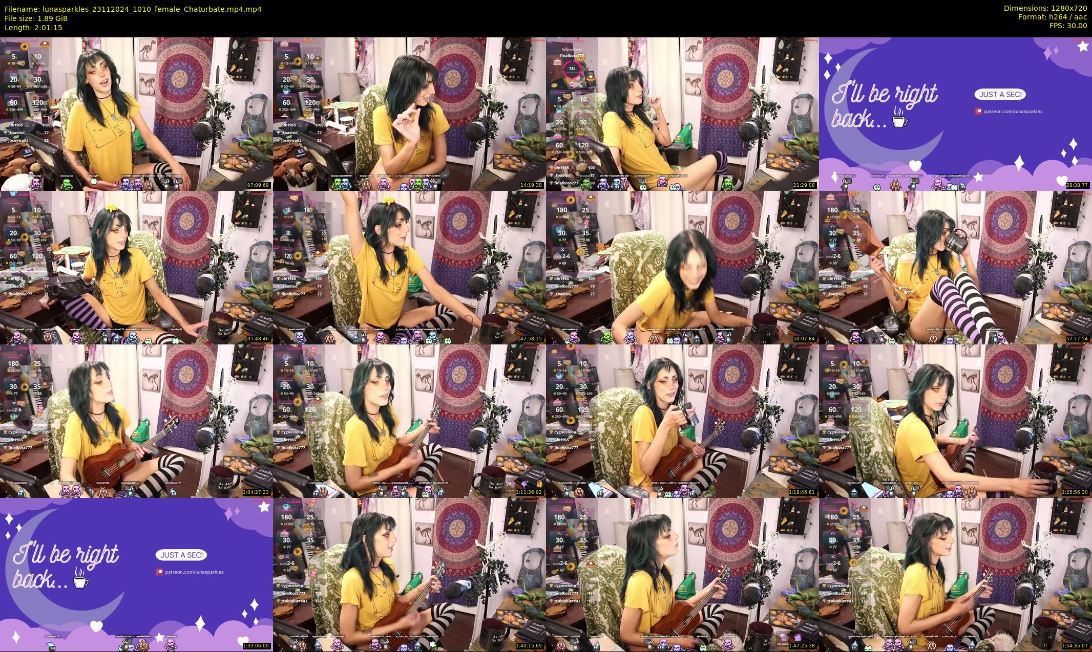 lunasparkles — 122 minute Chaturbate female cam show recording, 720p, Nov 23, 2024