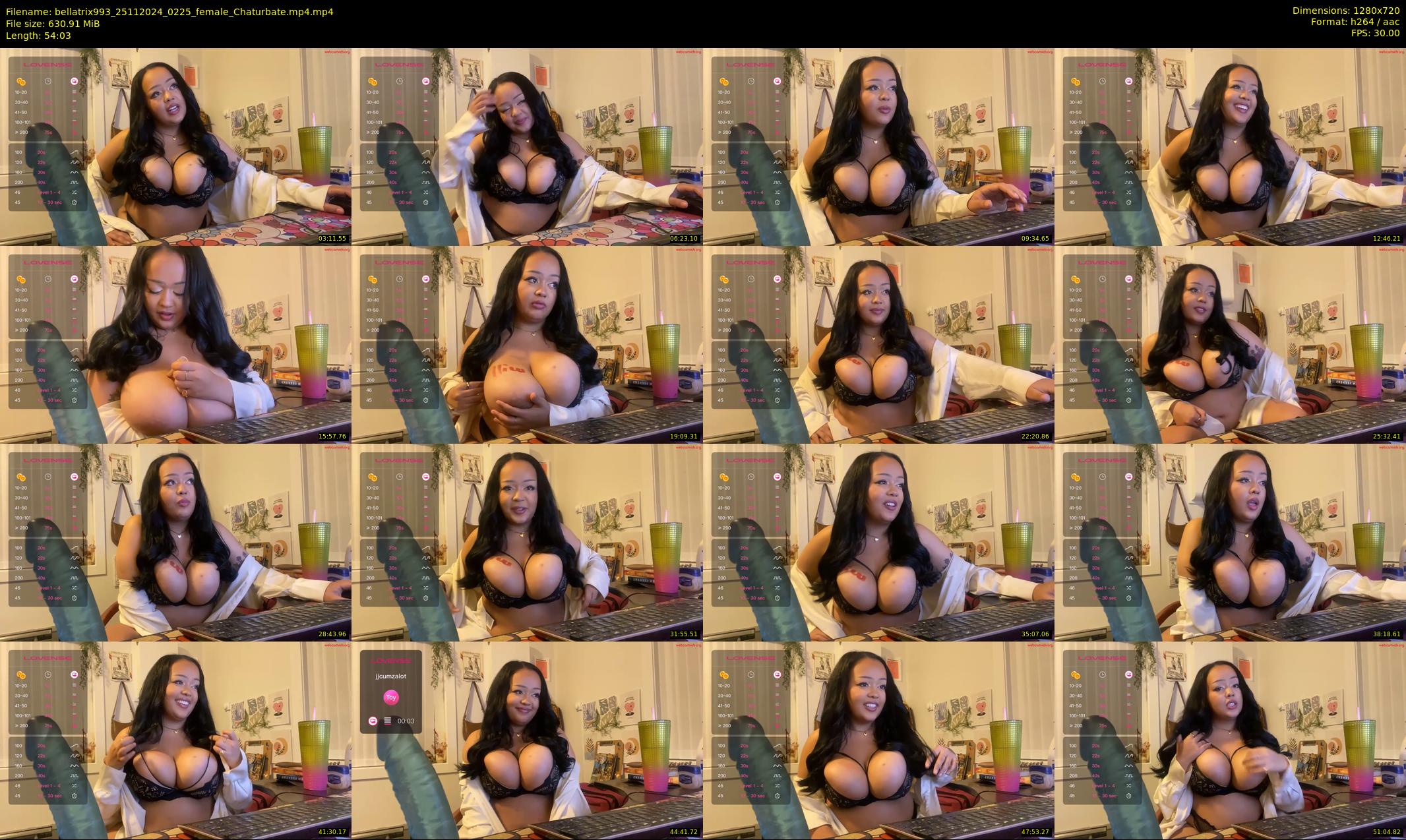 bellatrix993 — 55 minute Chaturbate female cam show recording, 720p, Nov 25, 2024