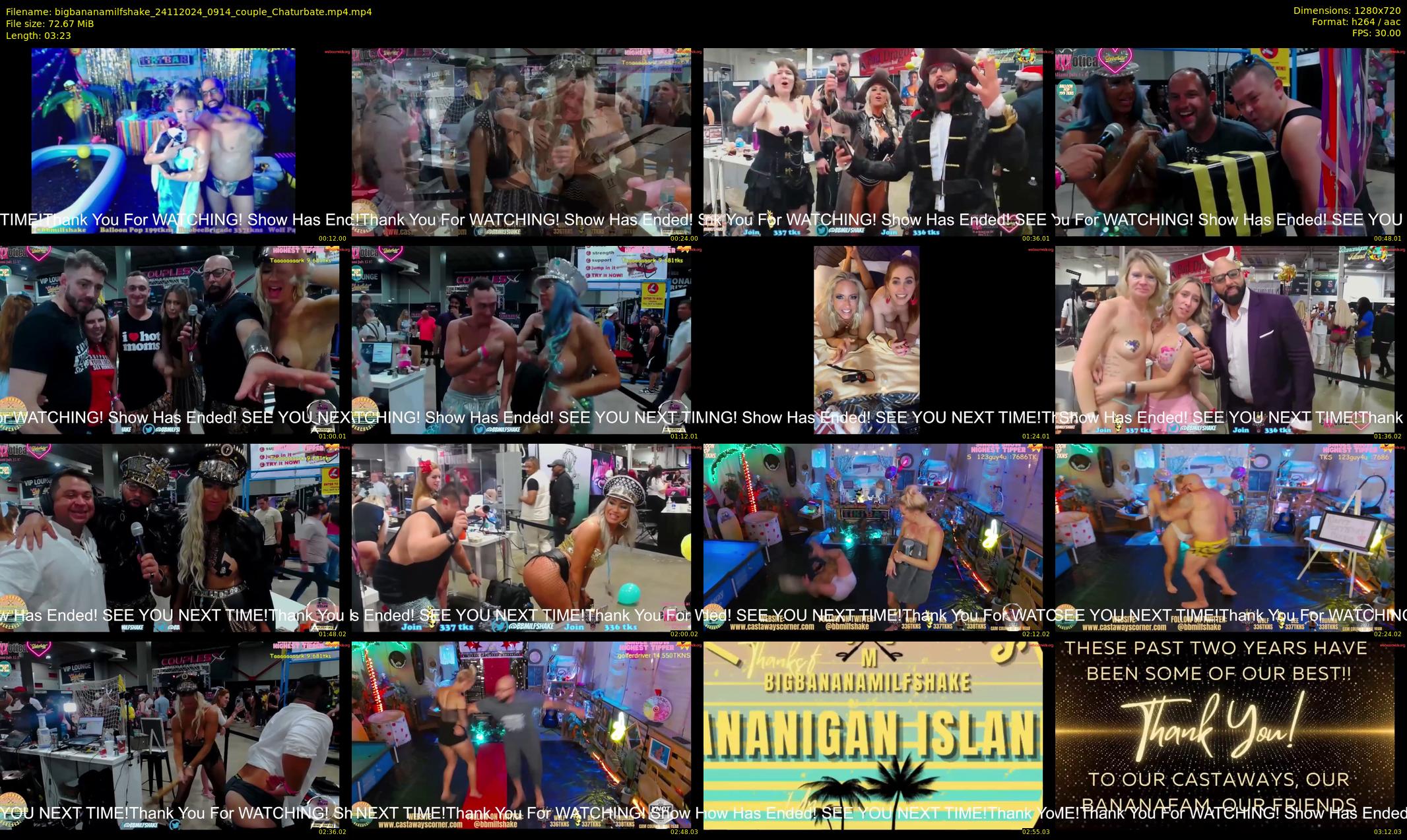 bigbananamilfshake — 4 minute Chaturbate couple cam show recording, 720p, Nov 24, 2024