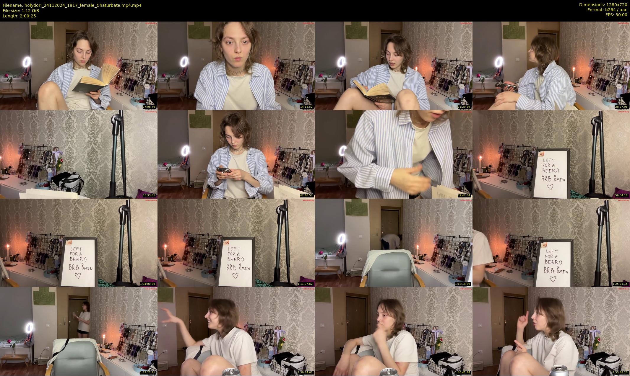 holydori — 121 minute Chaturbate female cam show recording, 720p, Nov 24, 2024
