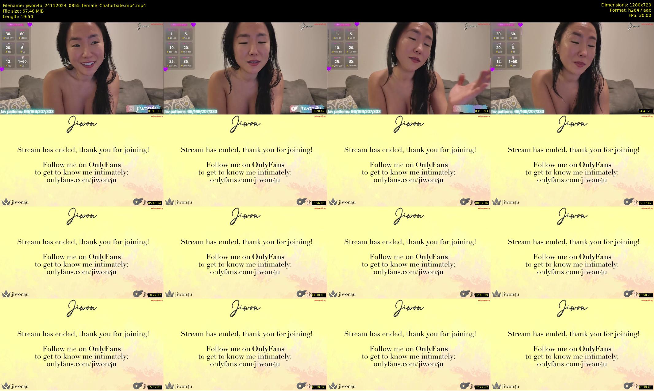 jiwon4u — 20 minute Chaturbate female cam show recording, 720p, Nov 24, 2024