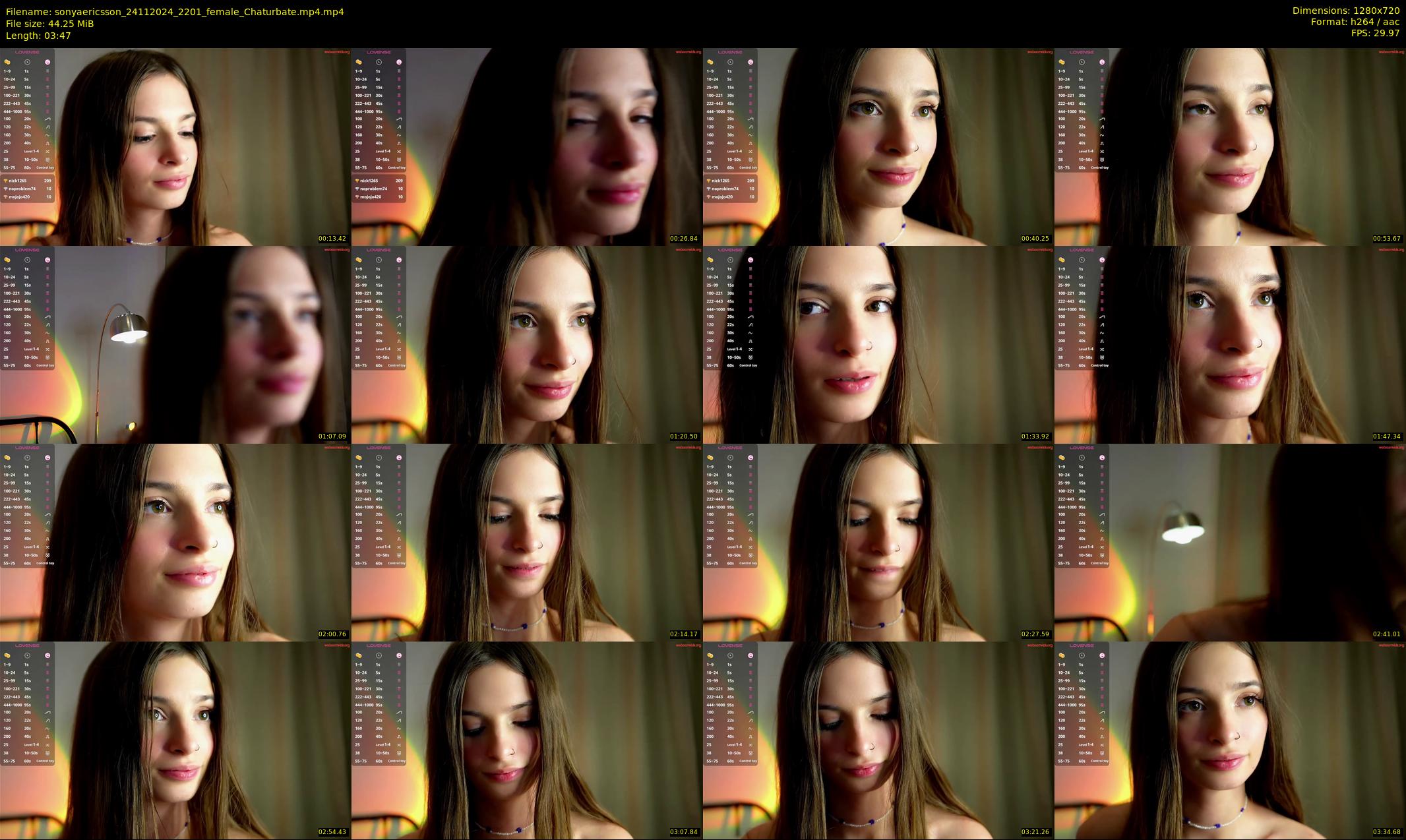 sonyaericsson — 4 minute Chaturbate female cam show recording, 720p, Nov 24, 2024