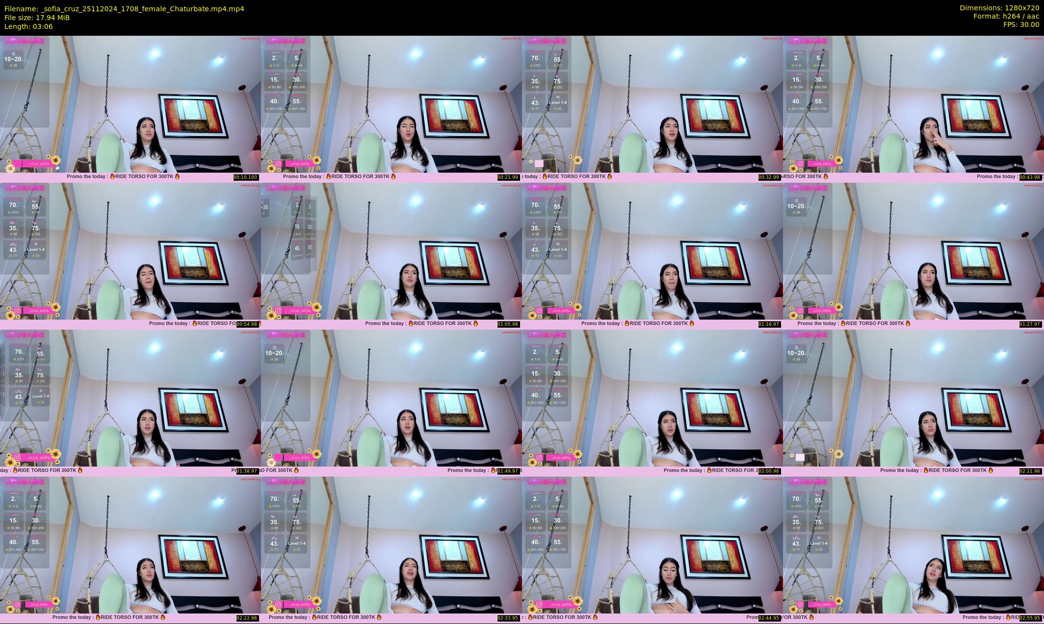 _sofia_cruz — 4 minute Chaturbate female cam show recording, 720p, Nov 25, 2024