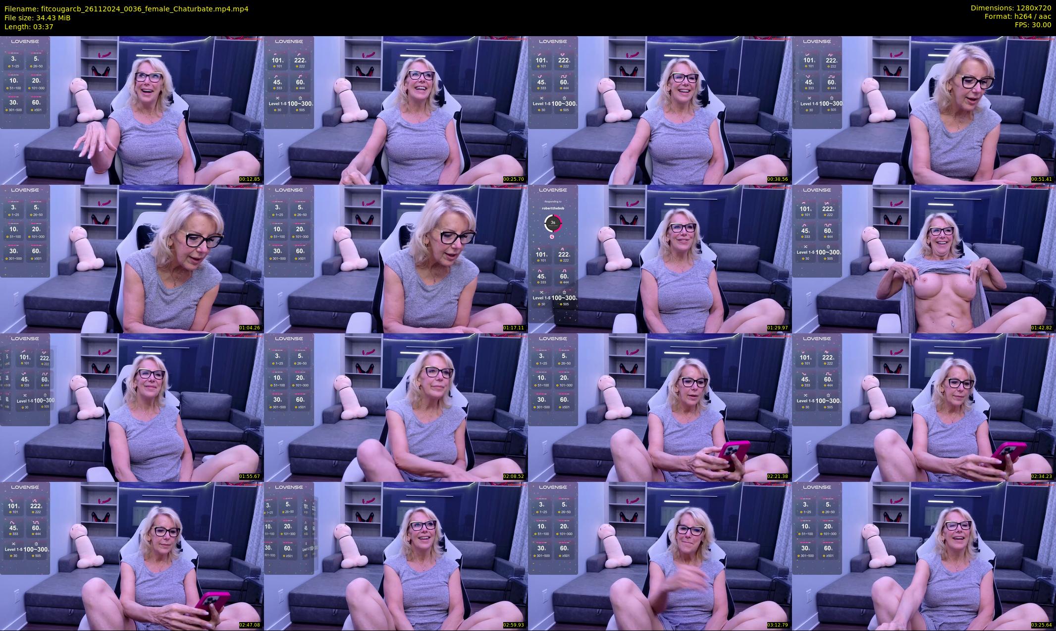 fitcougarcb — 4 minute Chaturbate female cam show recording, 720p, Nov 26, 2024