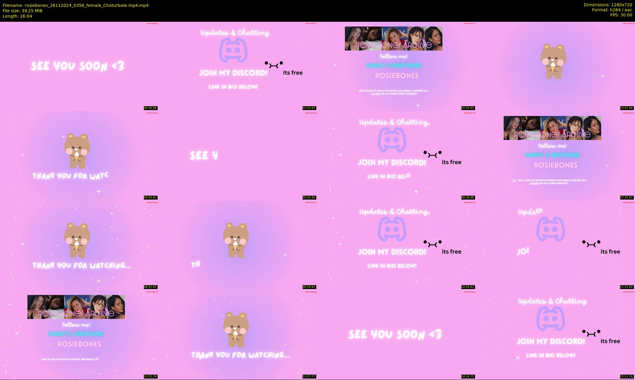 rosiebones — 17 minute Chaturbate female cam show recording, 720p, Nov 26, 2024