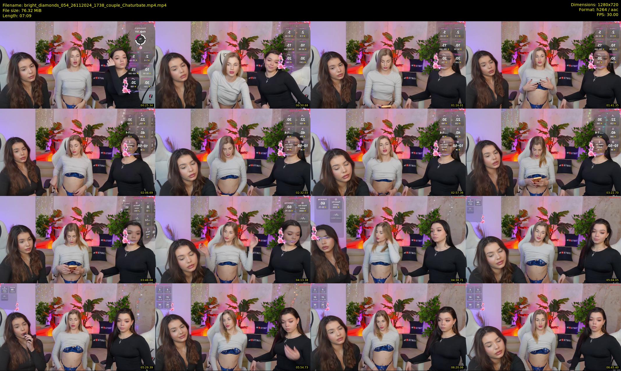 bright_diamonds_054 — 8 minute Chaturbate couple cam show recording, 720p, Nov 26, 2024