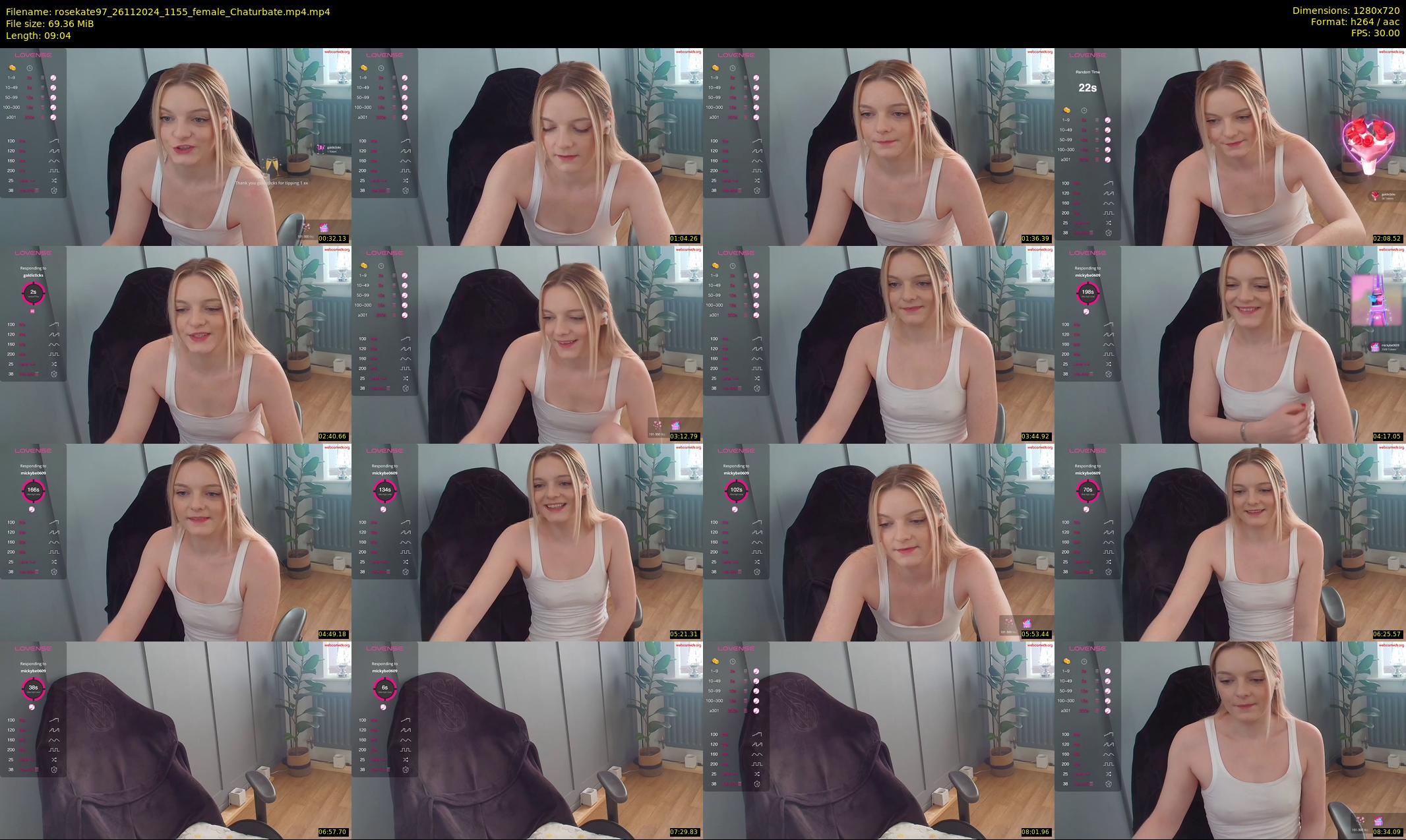 rosekate97 — 10 minute Chaturbate female cam show recording, 720p, Nov 26, 2024