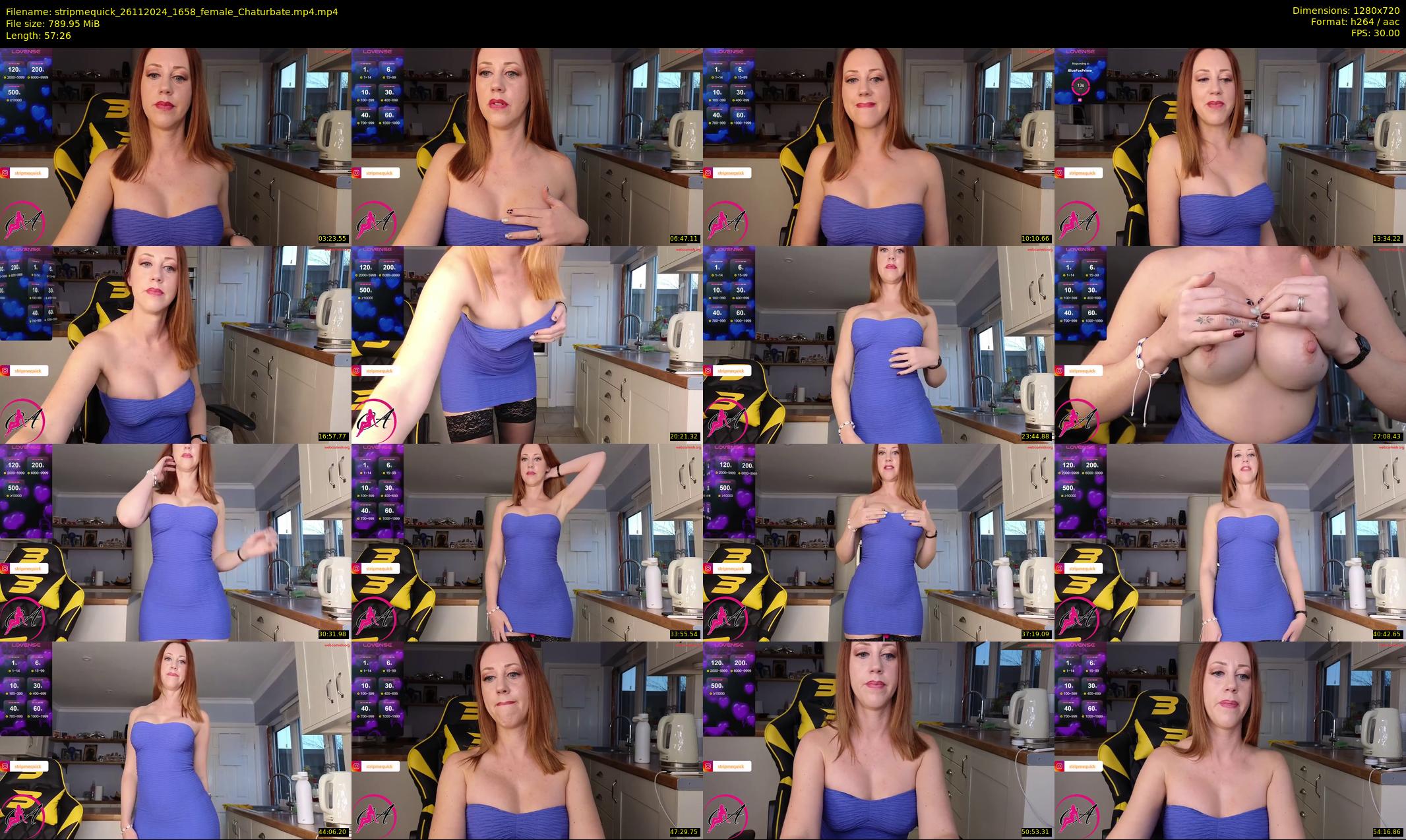 stripmequick — 58 minute Chaturbate female cam show recording, 720p, Nov 26, 2024