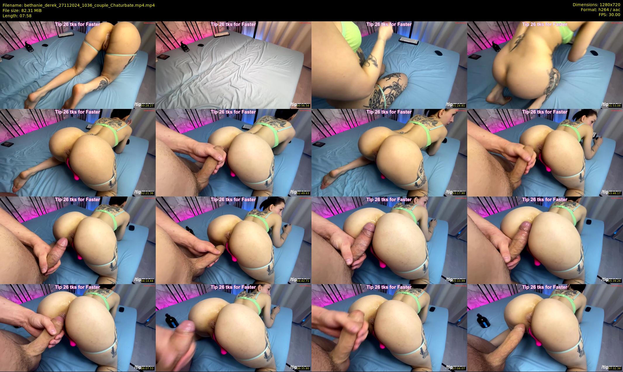 bethanie_derek — 8 minute Chaturbate couple cam show recording, 720p, Nov 27, 2024