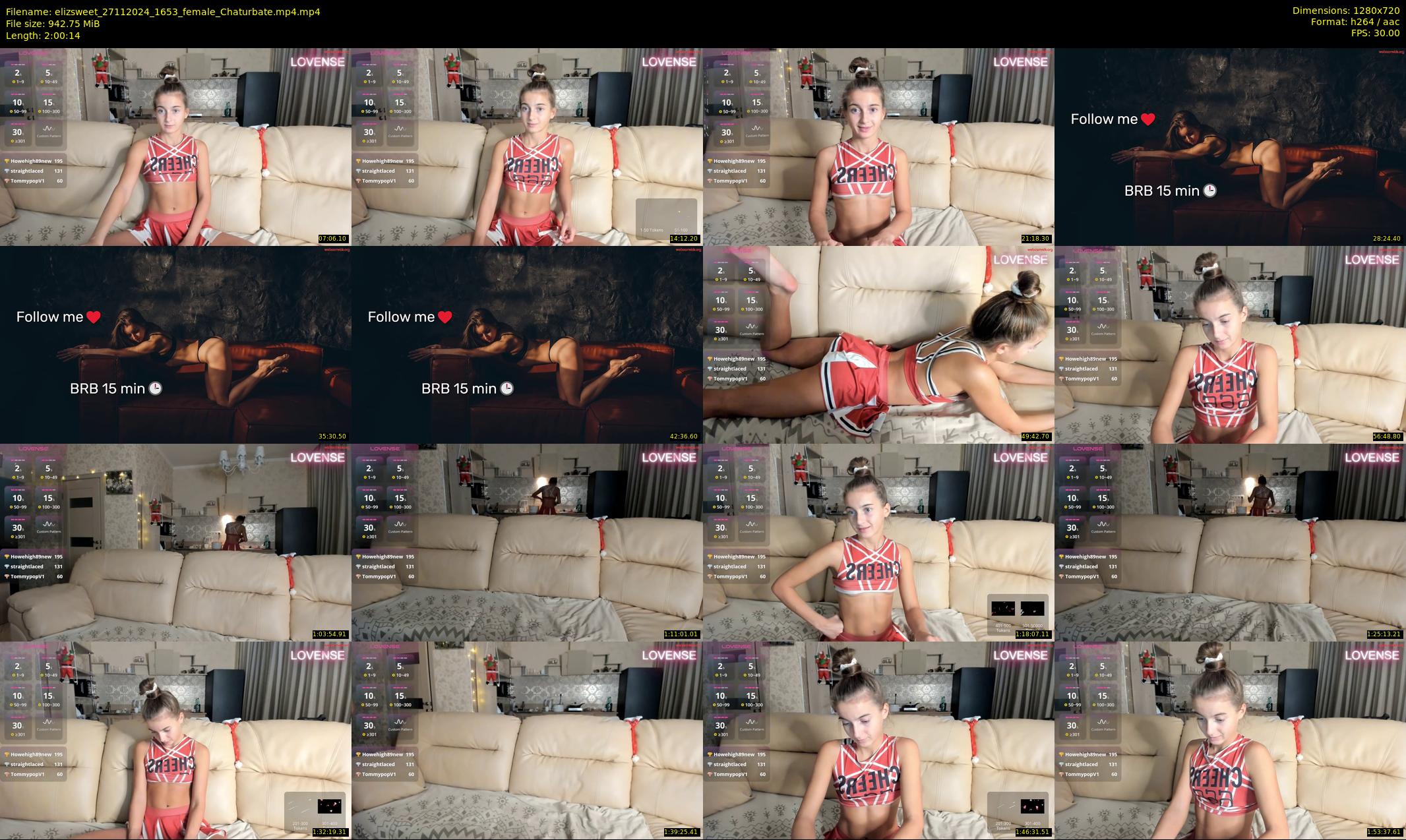 elizsweet — 121 minute Chaturbate female cam show recording, 720p, Nov 27, 2024