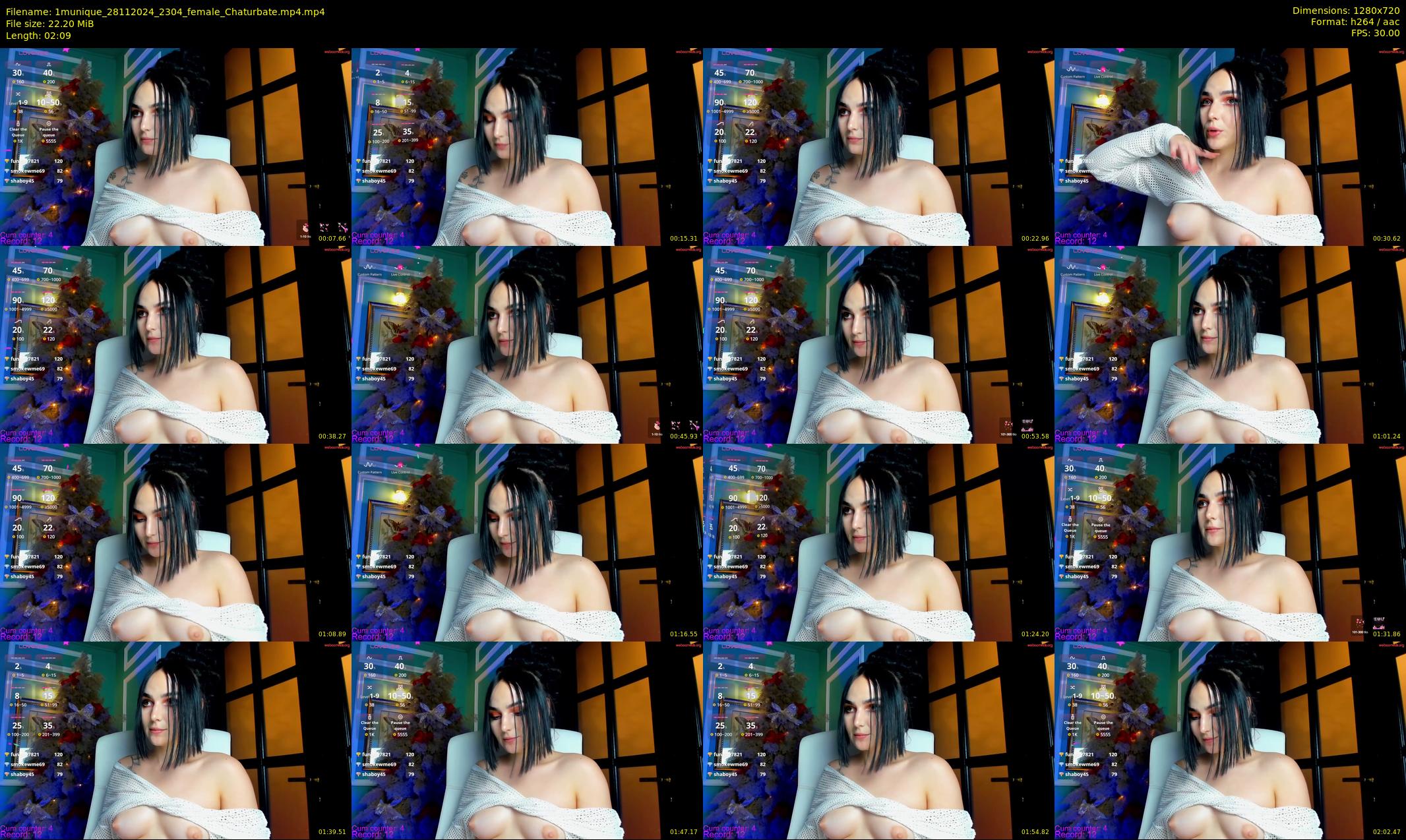 1munique — 3 minute Chaturbate female cam show recording, 720p, Nov 28, 2024