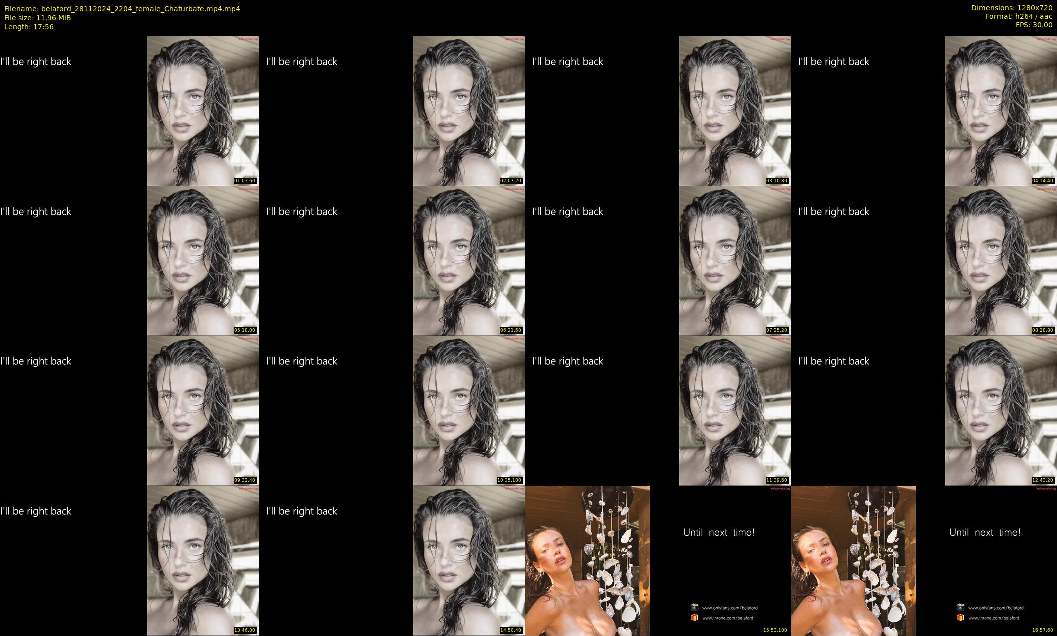 belaford — 18 minute Chaturbate female cam show recording, 720p, Nov 28, 2024
