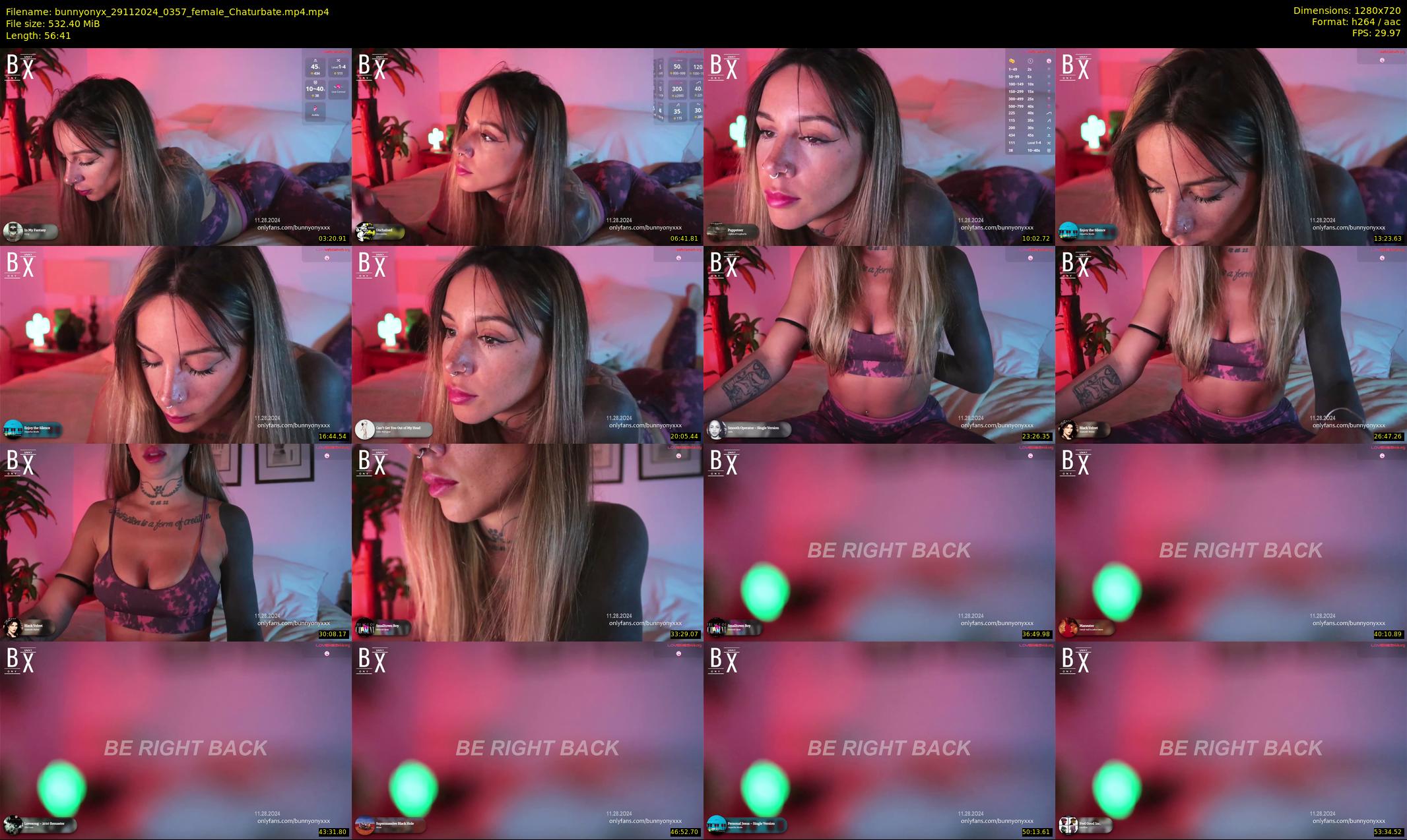 bunnyonyx — 57 minute Chaturbate female cam show recording, 720p, Nov 29, 2024