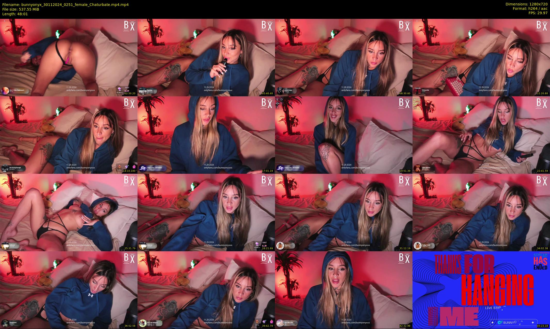 bunnyonyx — 49 minute Chaturbate female cam show recording, 720p, Nov 30, 2024