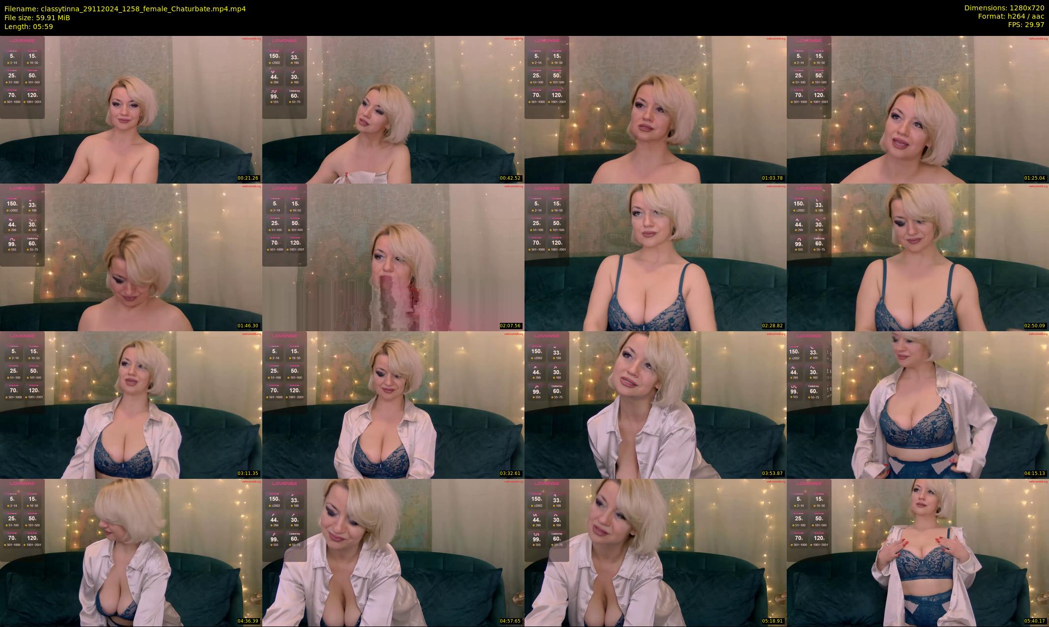 classytinna — 6 minute Chaturbate female cam show recording, 720p, Nov 29, 2024