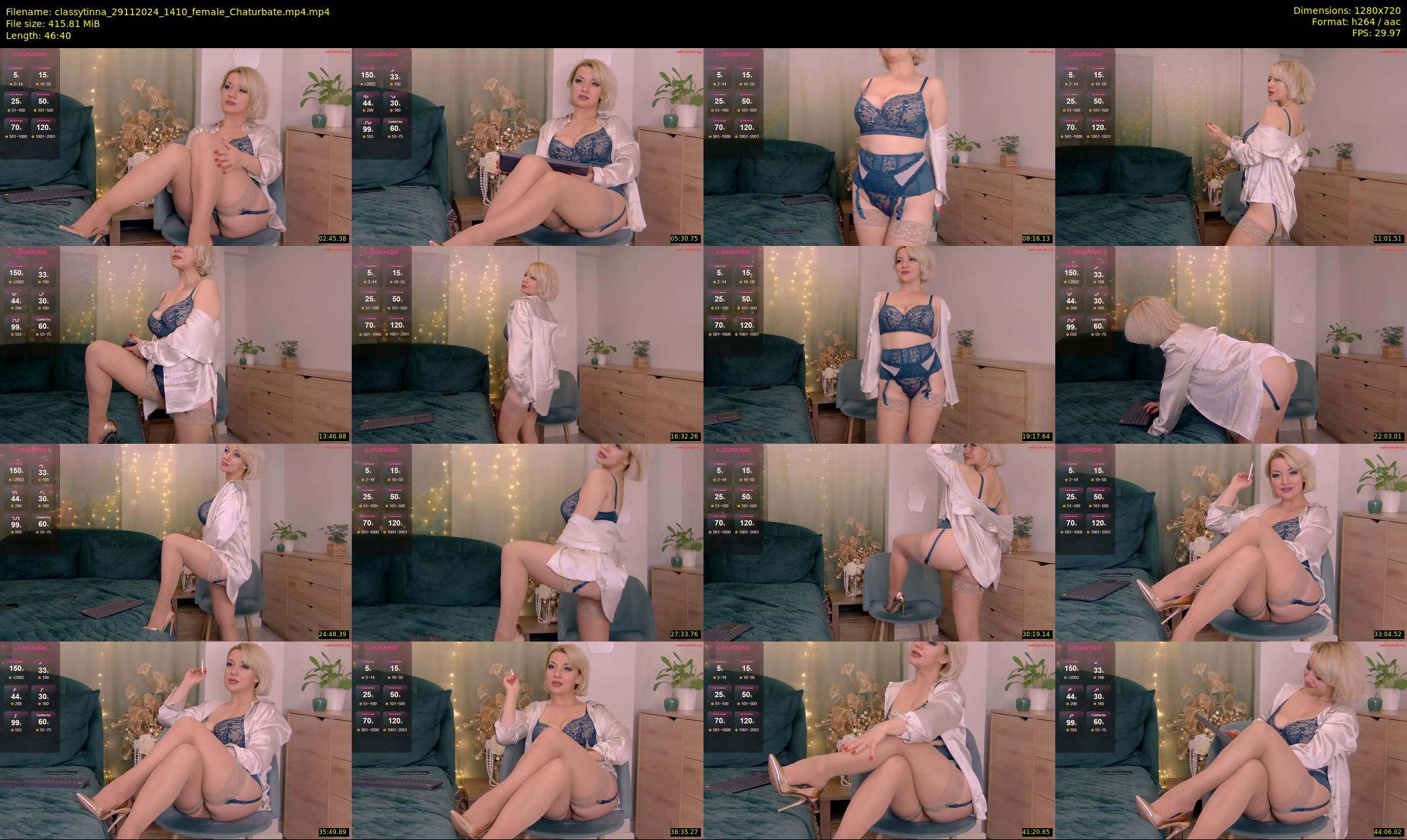 classytinna — 47 minute Chaturbate female cam show recording, 720p, Nov 29, 2024