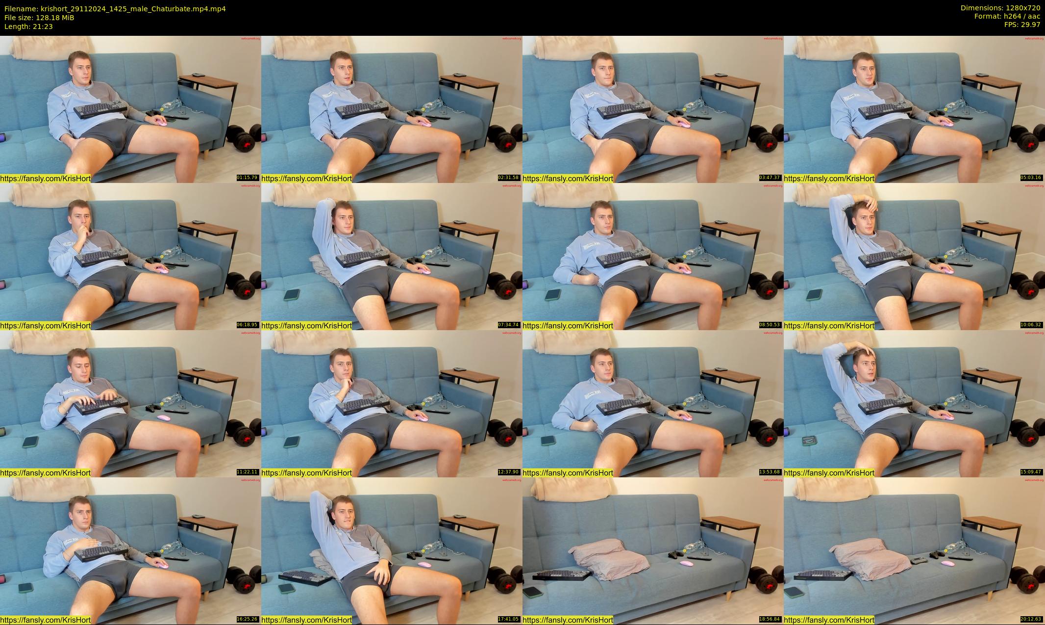 krishort — 22 minute Chaturbate male cam show recording, 720p, Nov 29, 2024