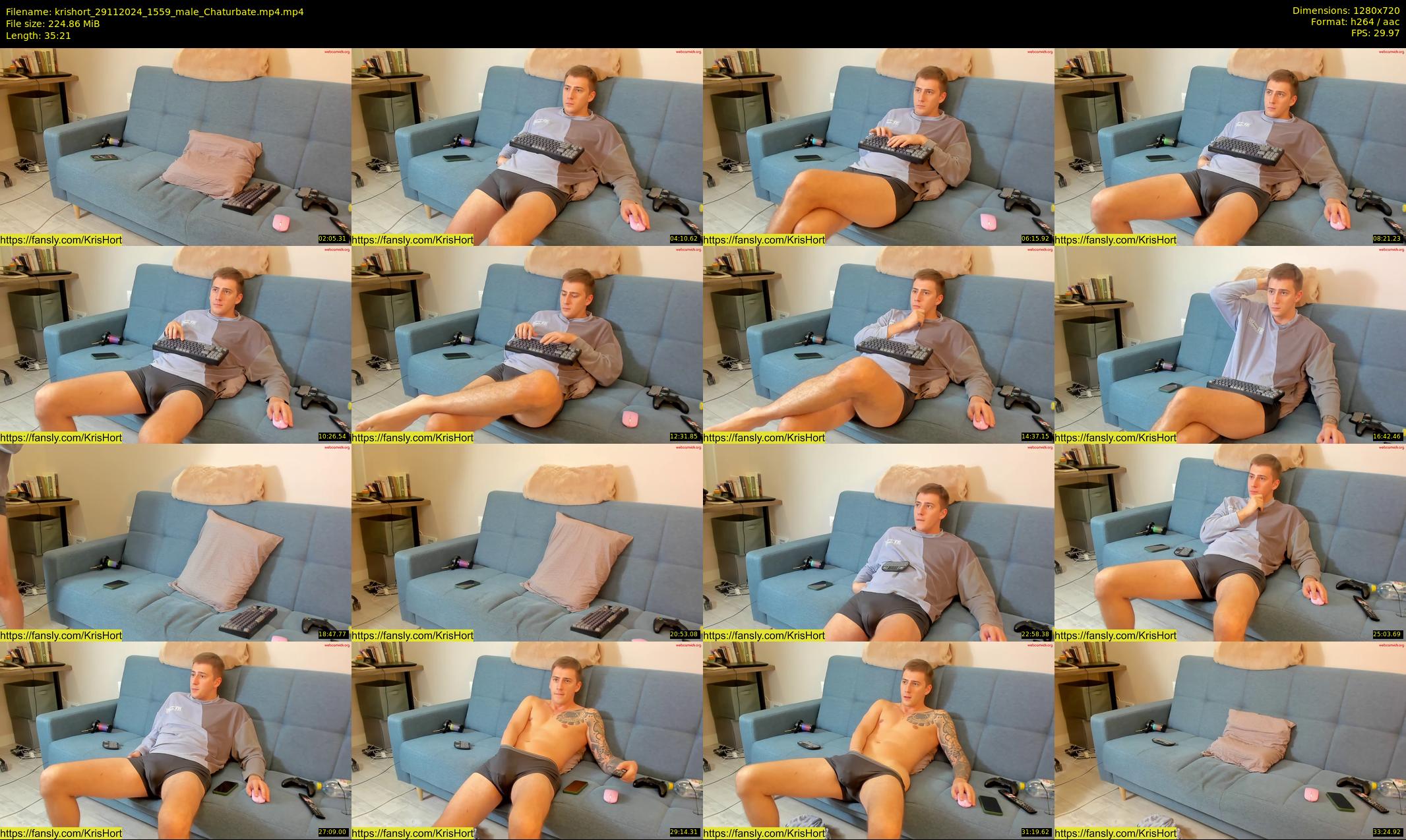 krishort — 36 minute Chaturbate male cam show recording, 720p, Nov 29, 2024