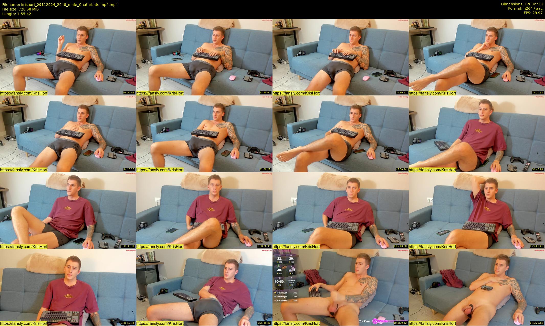 krishort — 116 minute Chaturbate male cam show recording, 720p, Nov 29, 2024