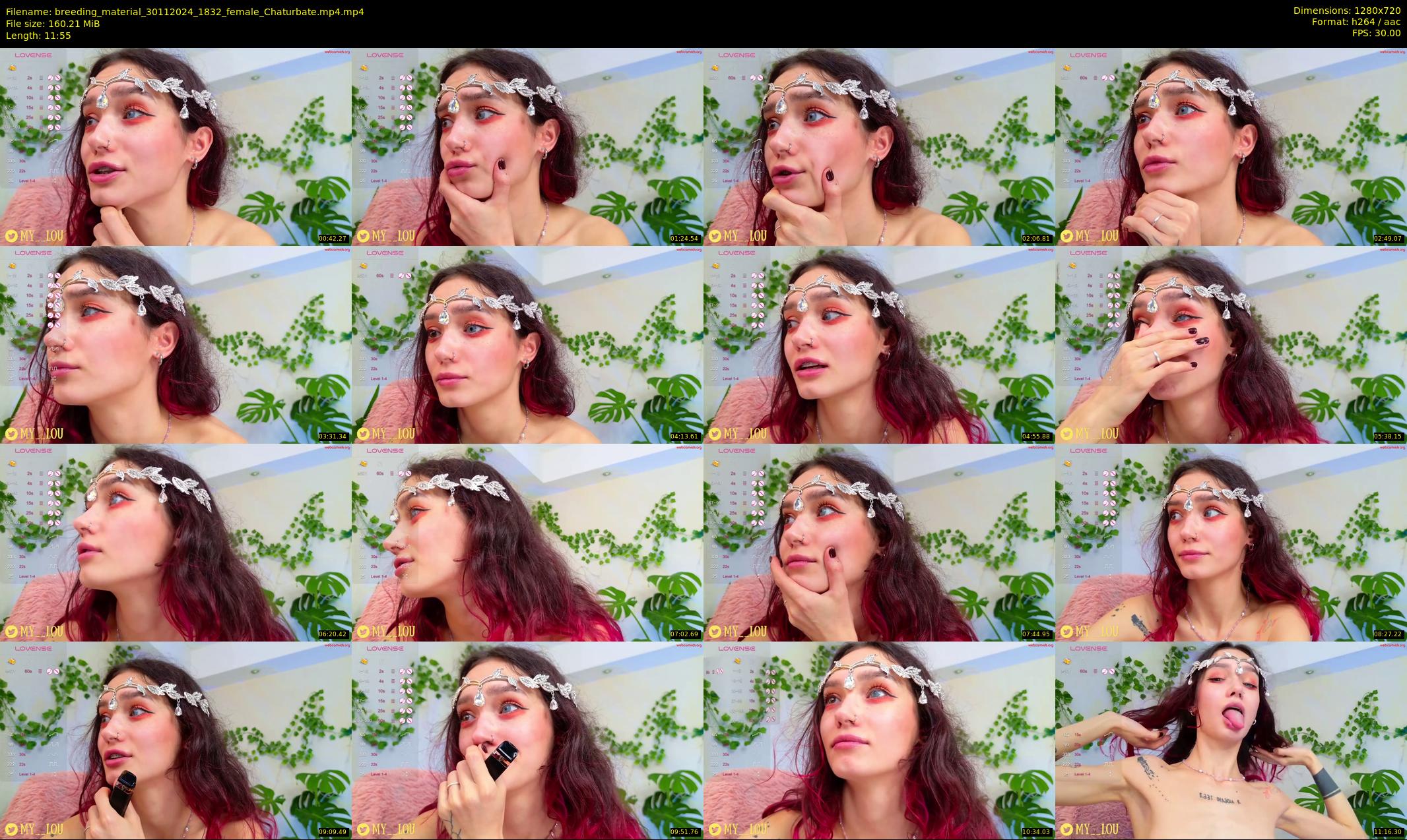 breeding_material — 12 minute Chaturbate female cam show recording, 720p, Nov 30, 2024