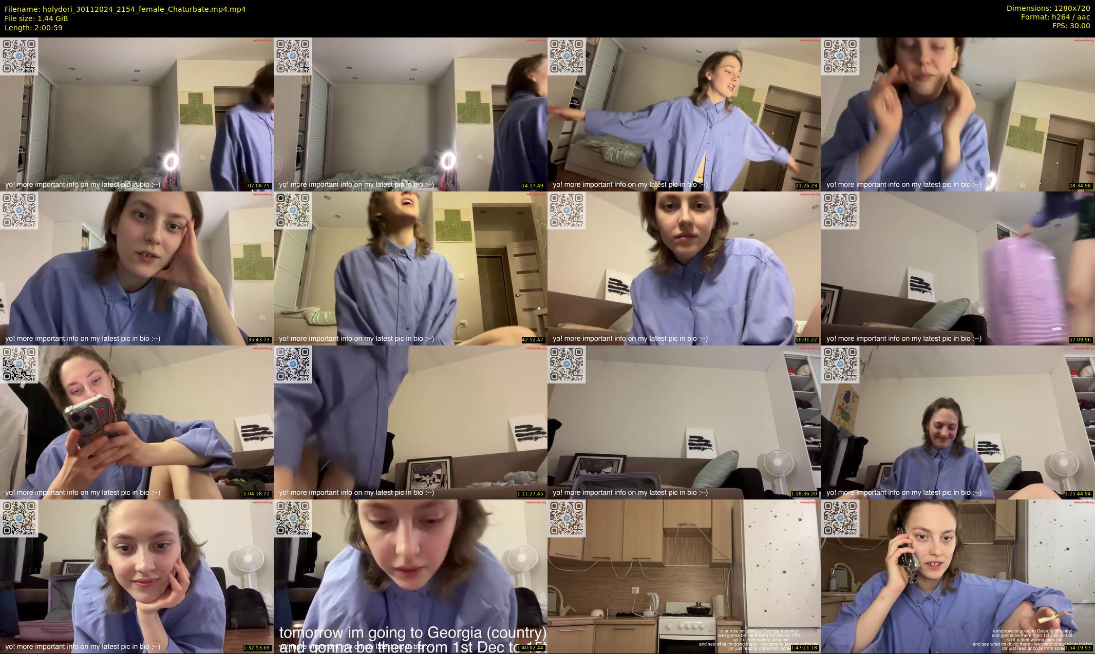 holydori — 121 minute Chaturbate female cam show recording, 720p, Nov 30, 2024